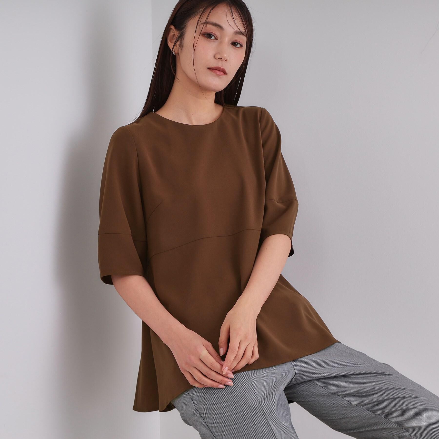 OPAQUE.CLIP「《6色展開》ストレッチペプラムブラウス/セットアップ対応【洗濯機洗い可/防シワ】」|シャツ・ブラウス|