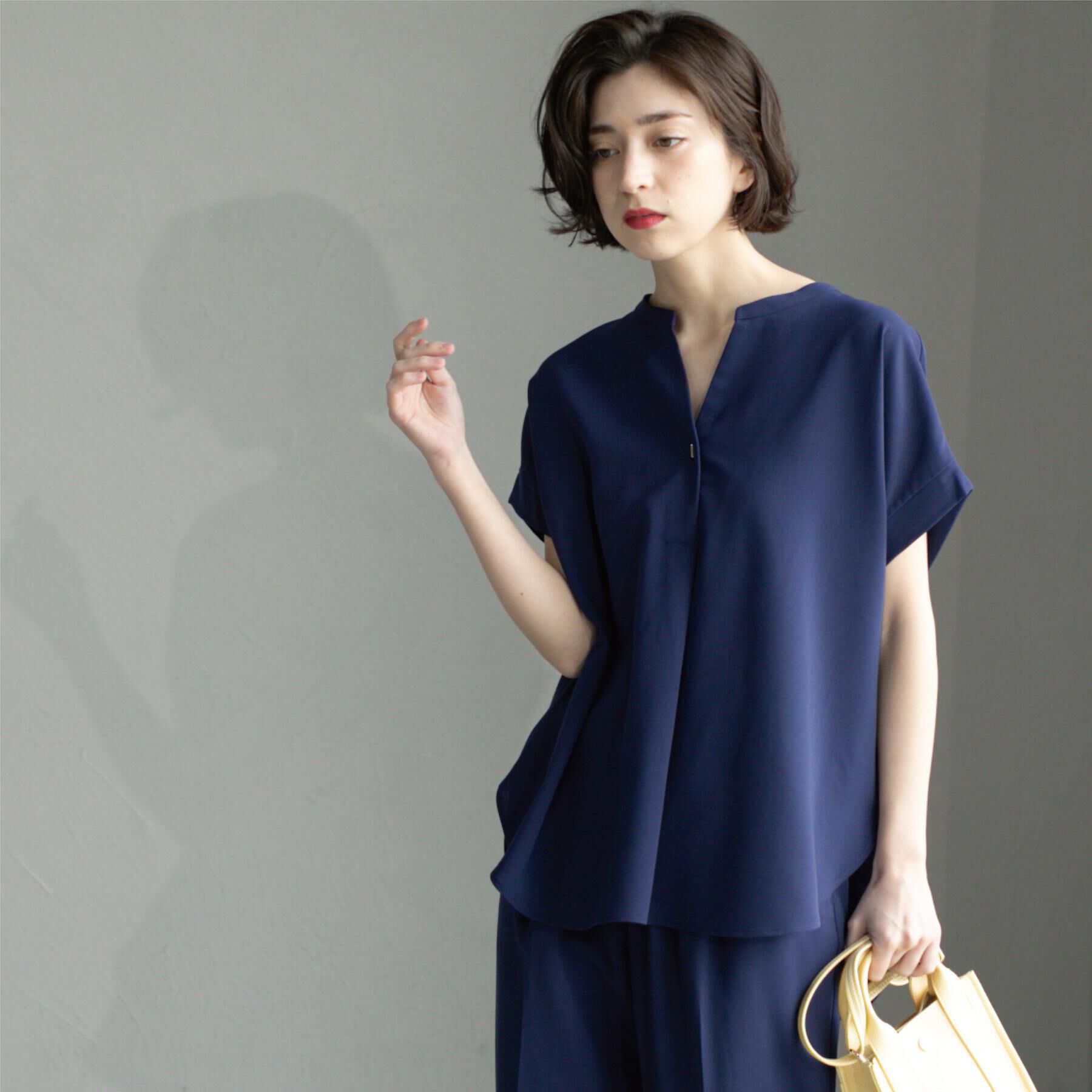 OPAQUE.CLIP「《7色展開/SS-LLサイズ》ストレッチスキッパーブラウス/セットアップ対応【洗濯機洗い可/防シワ】」|シャツ・ブラウス|