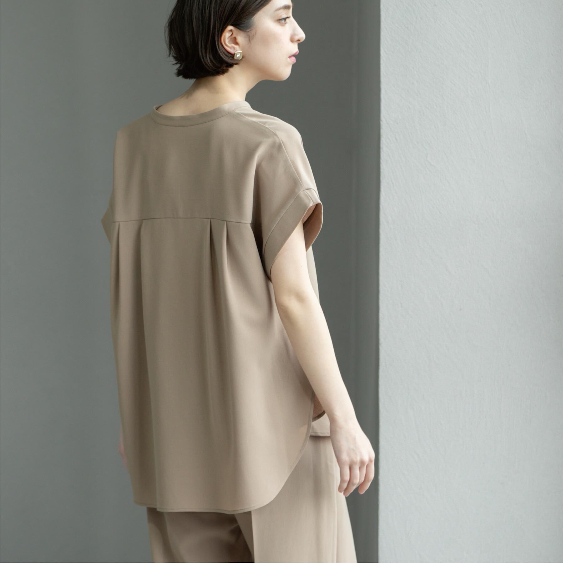 OPAQUE.CLIP「《7色展開/SS-LLサイズ》ストレッチスキッパーブラウス/セットアップ対応【洗濯機洗い可/防シワ】」|シャツ・ブラウス|