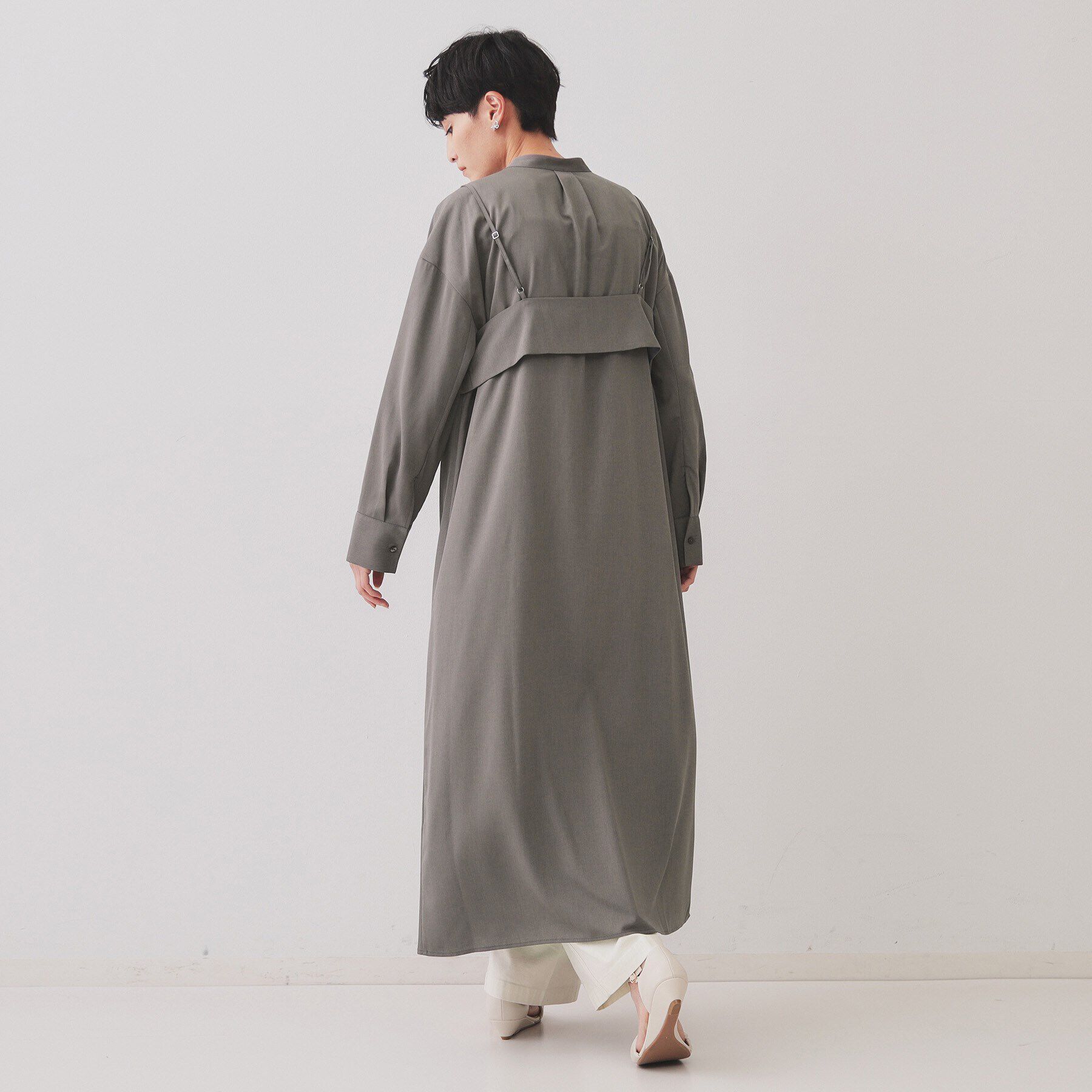 OPAQUE.CLIP「《andGIRL掲載》ビスチェセットシャツワンピース【洗濯機洗い可】」|ワンピース|