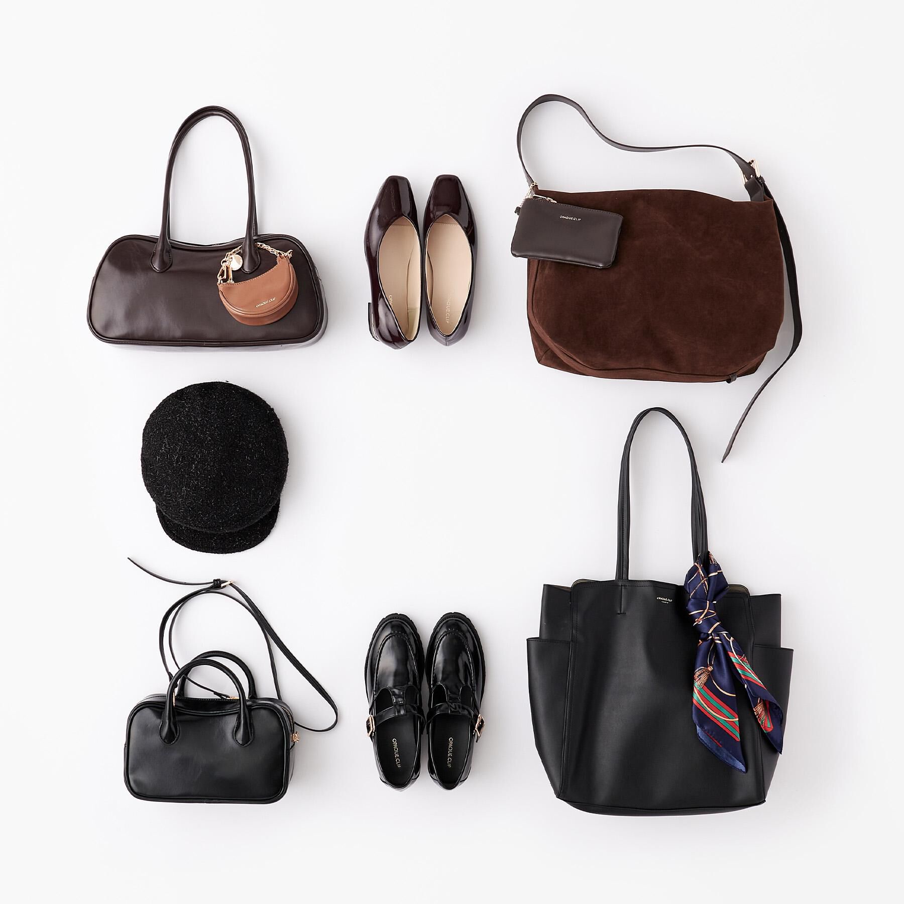 OPAQUE.CLIP「【A4サイズ対応】スカーフ付き裏スエード調合皮トートバッグ」|トートバッグ|