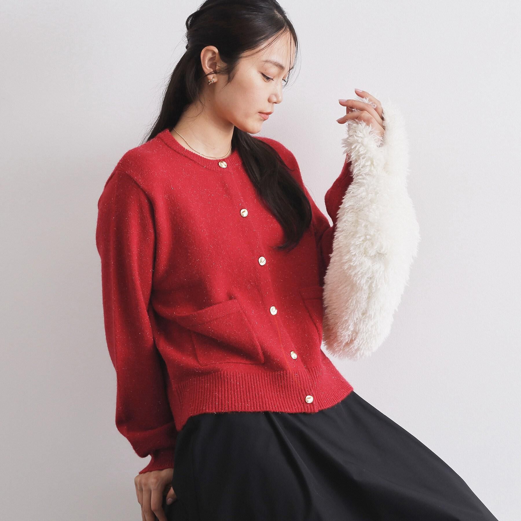 OPAQUE.CLIP「金ボタンラメニットカーディガン【洗濯機OK】」|カーディガン|