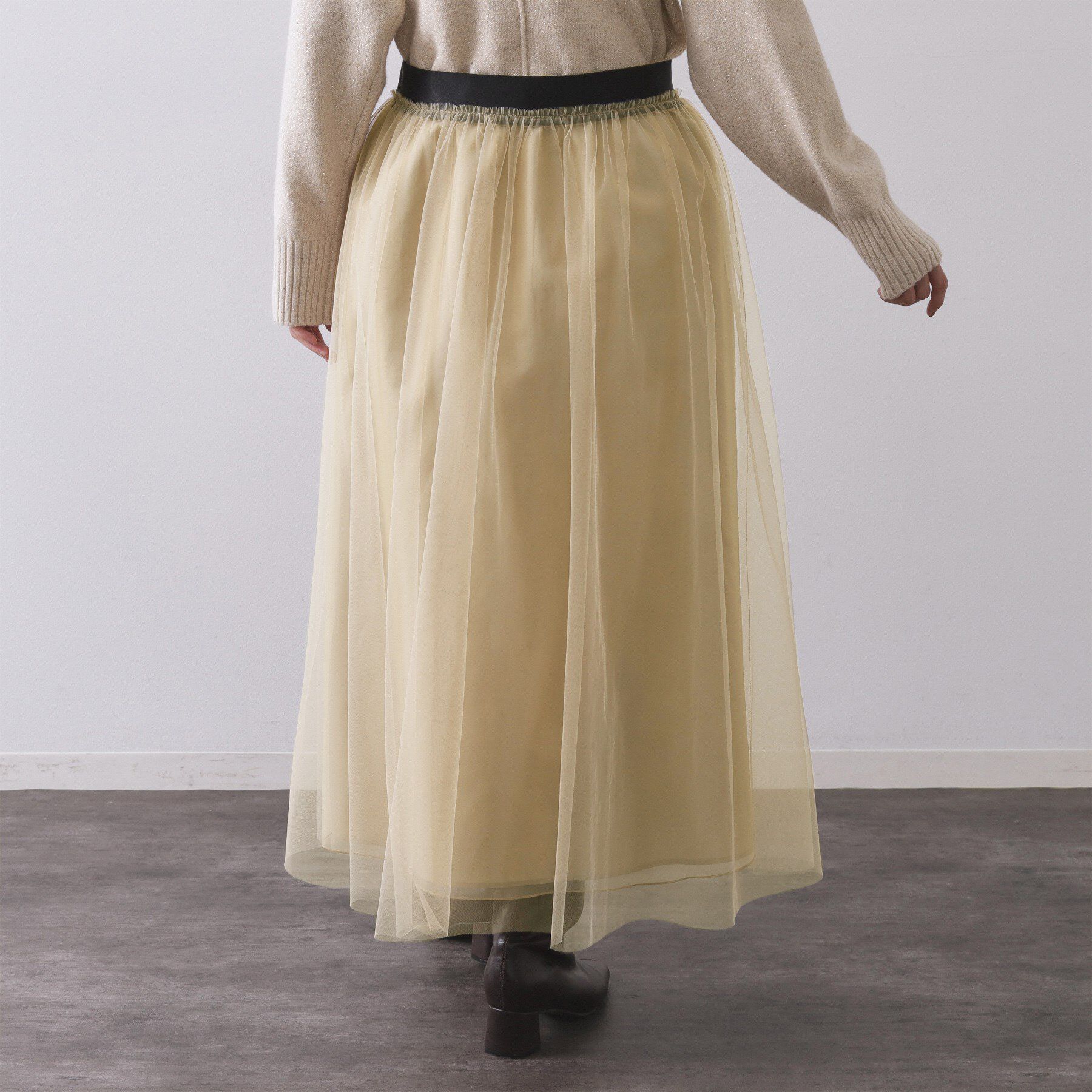 OPAQUE.CLIP「チュールイージーギャザースカート【洗濯機OK】」|スカート|