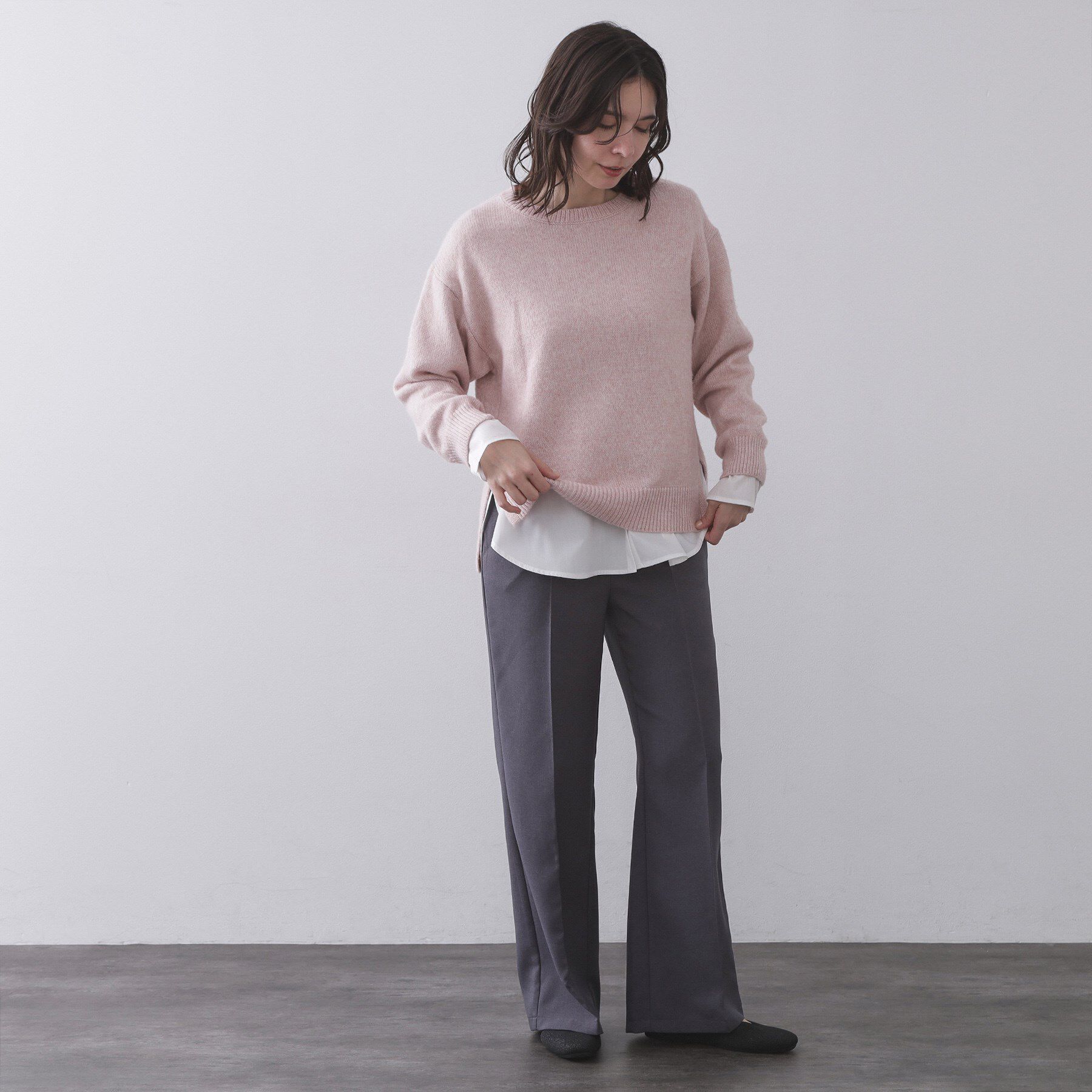 OPAQUE.CLIP「シャツドッキングカットソー【洗濯機OK】」|Tシャツ・カットソー|