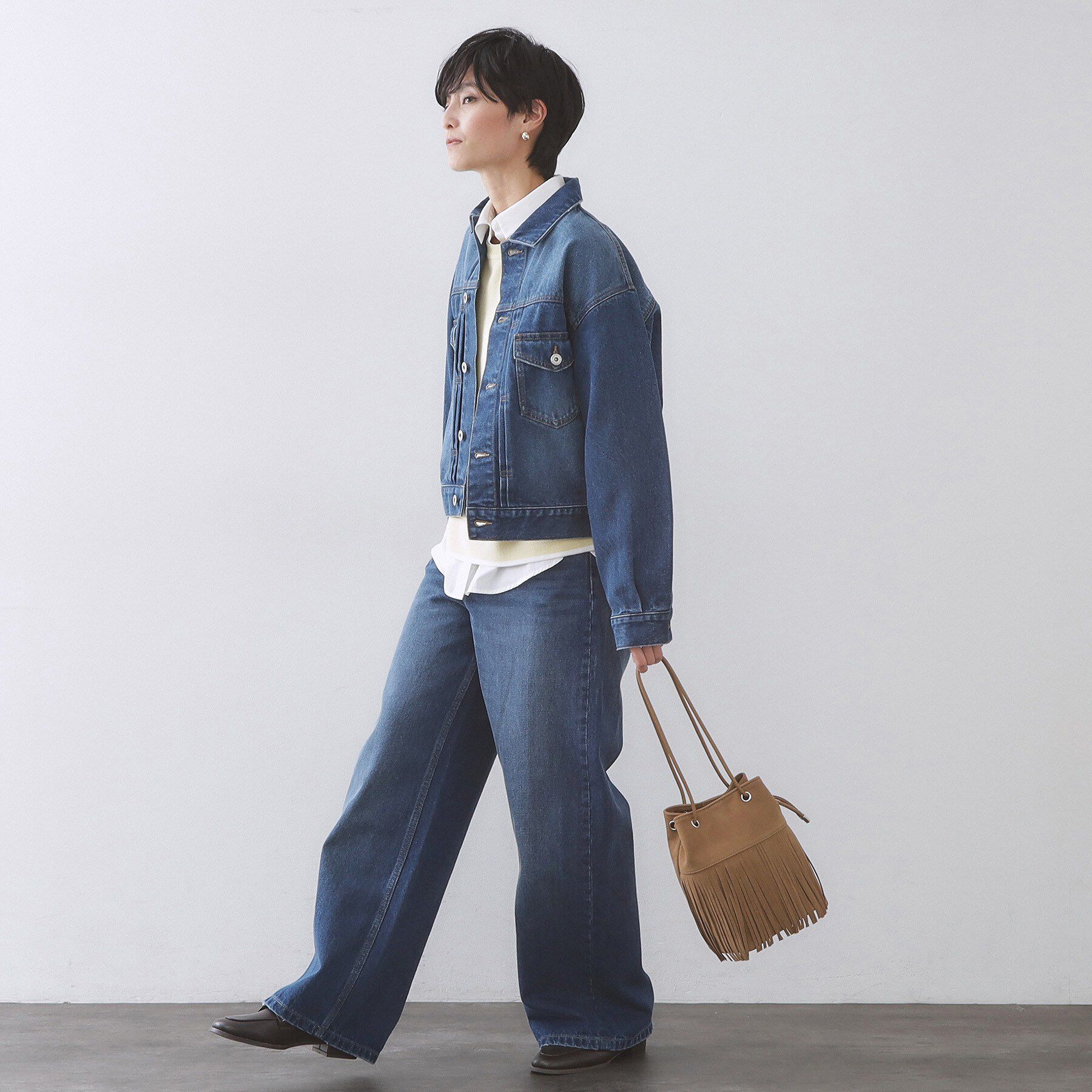 OPAQUE.CLIP「【2WAY】フリンジ巾着ミニトート」|トートバッグ|