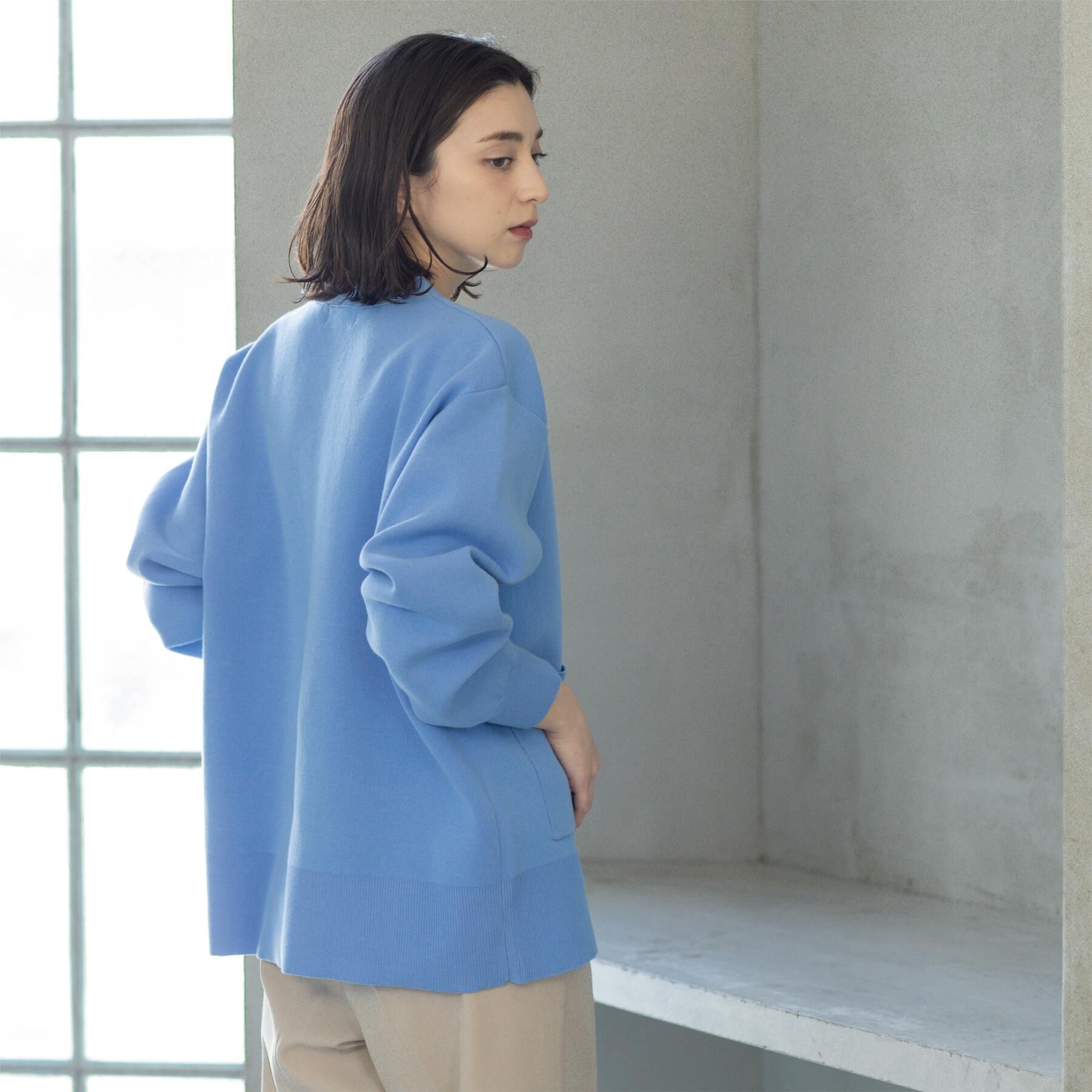 OPAQUE.CLIP「Vネックミドルニットカーディガン【洗濯機OK】」|カーディガン|