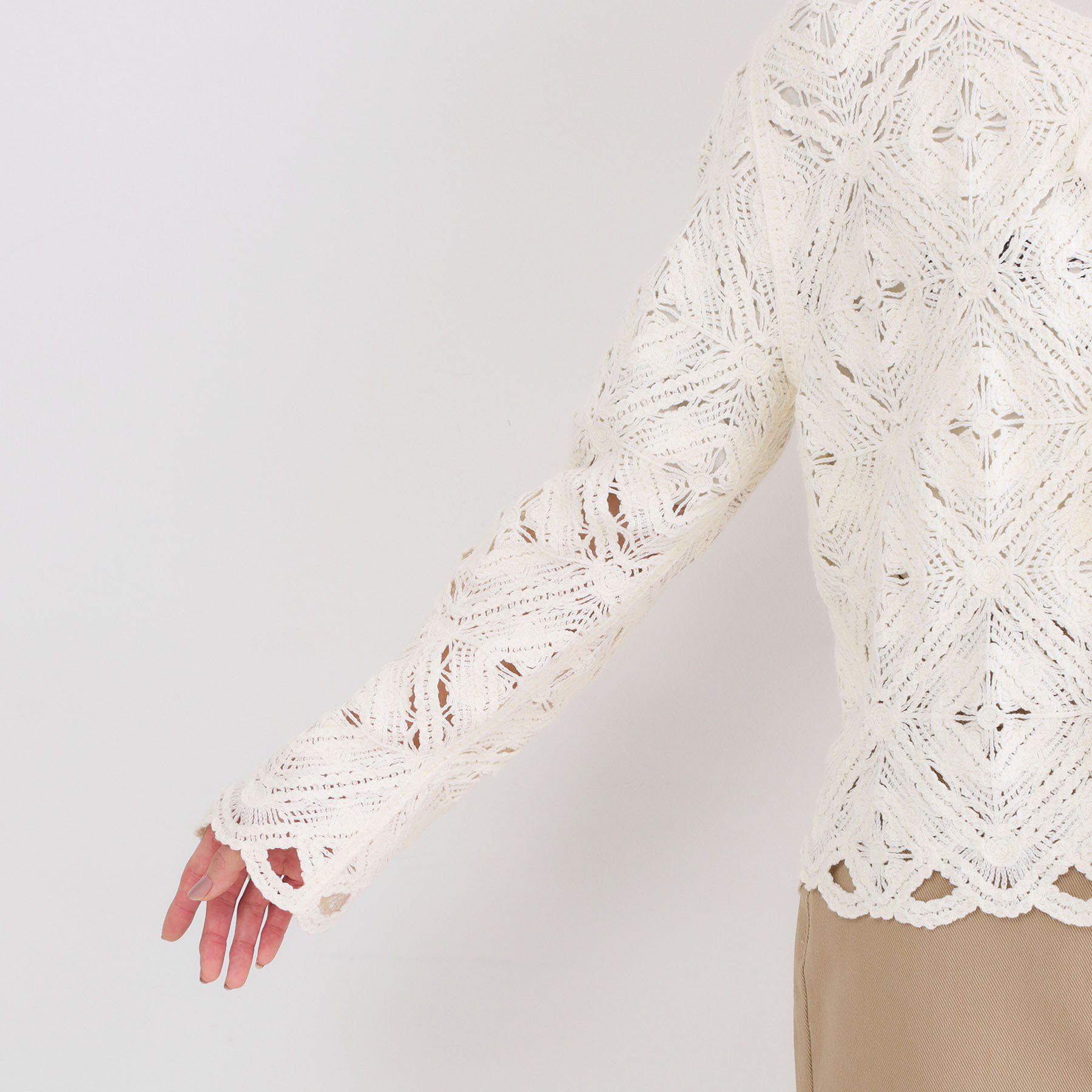 OPAQUE.CLIP「かぎ針風ニットカーディガン【洗濯機OK】」|カーディガン|