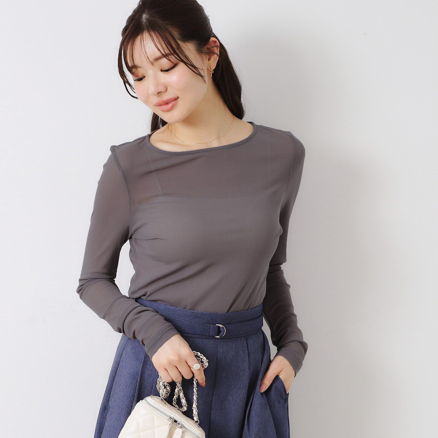 Couture broach「チュールクルーネックTシャツ」|Tシャツ・カットソー|