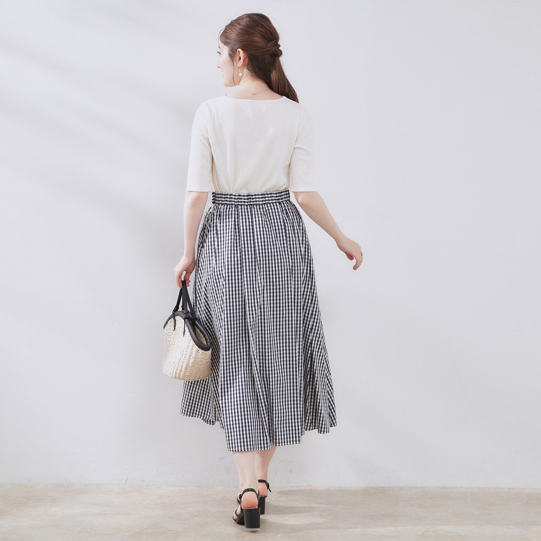 Couture broach「【マシンウォッシャブル・アンチピリング・二の腕カバー】ハートネックテレコ5分袖プルオーバー」|Tシャツ・カットソー|