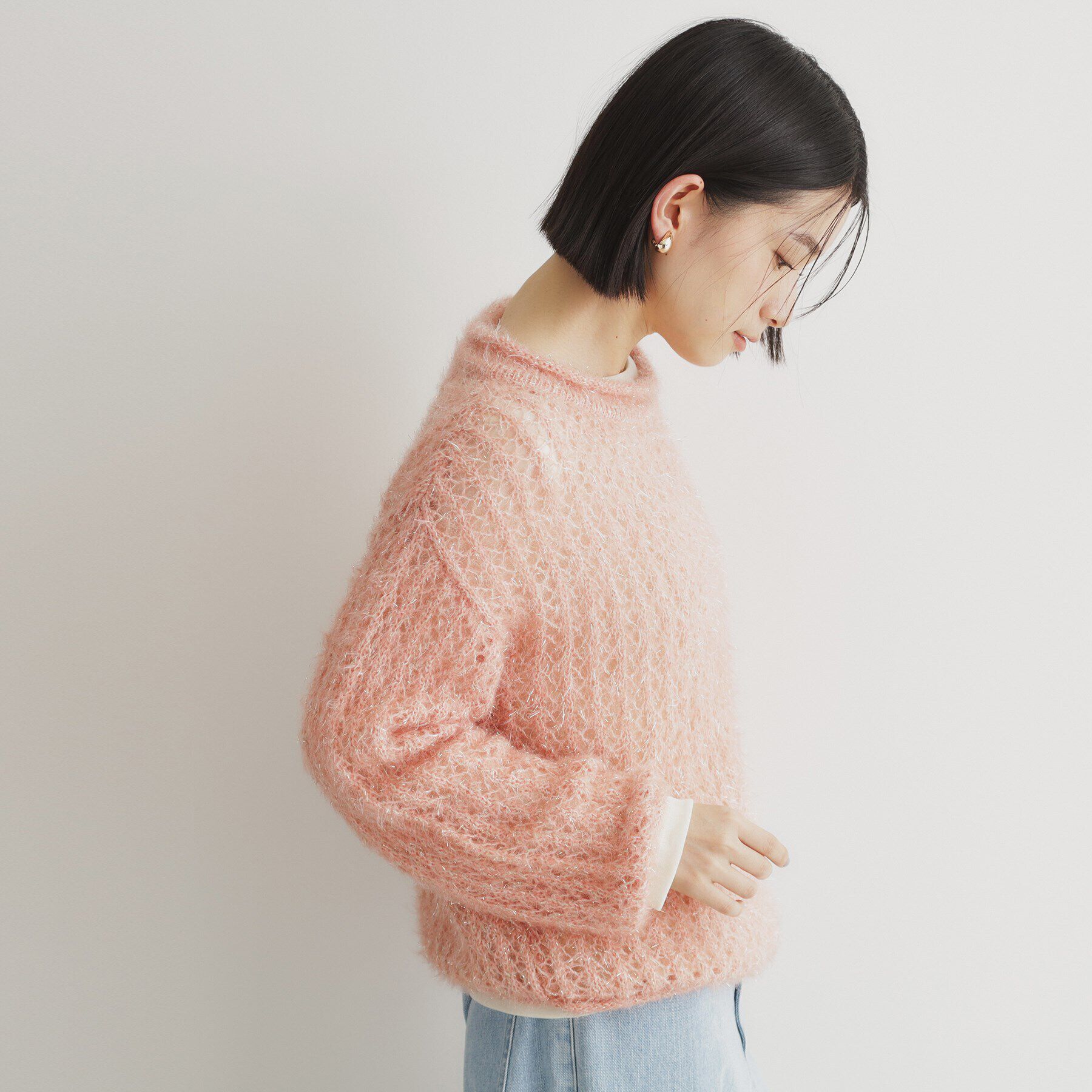 THE SHOP TK「【毛玉になりにくい】ラメメッシュニット/洗える」|ニット・セーター|