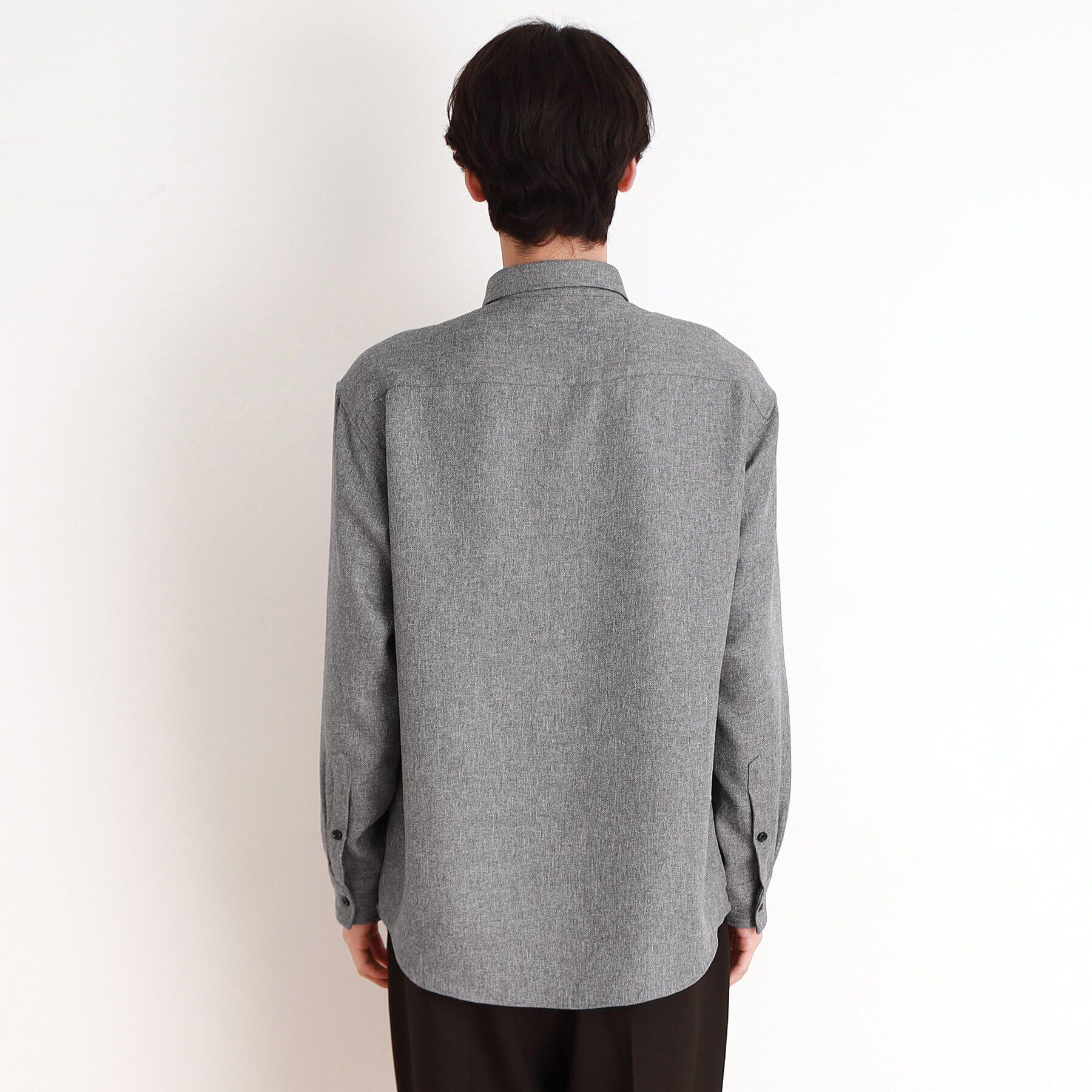 THE SHOP TK「ウールライクへリンボンシャツ リラックスシルエット」|シャツ・ブラウス|