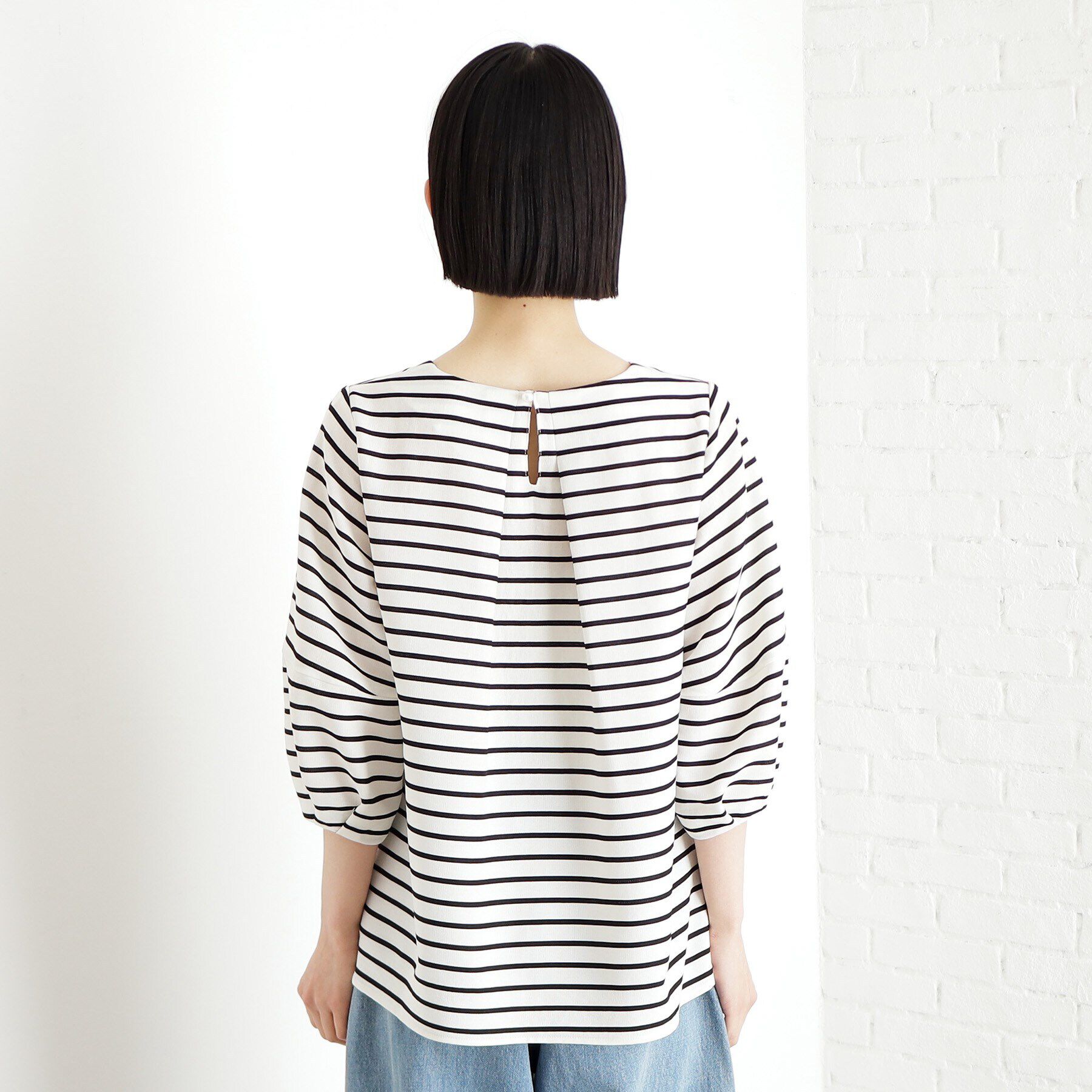 THE SHOP TK「麻調ランタン袖ブラウス【洗える】」|シャツ・ブラウス|