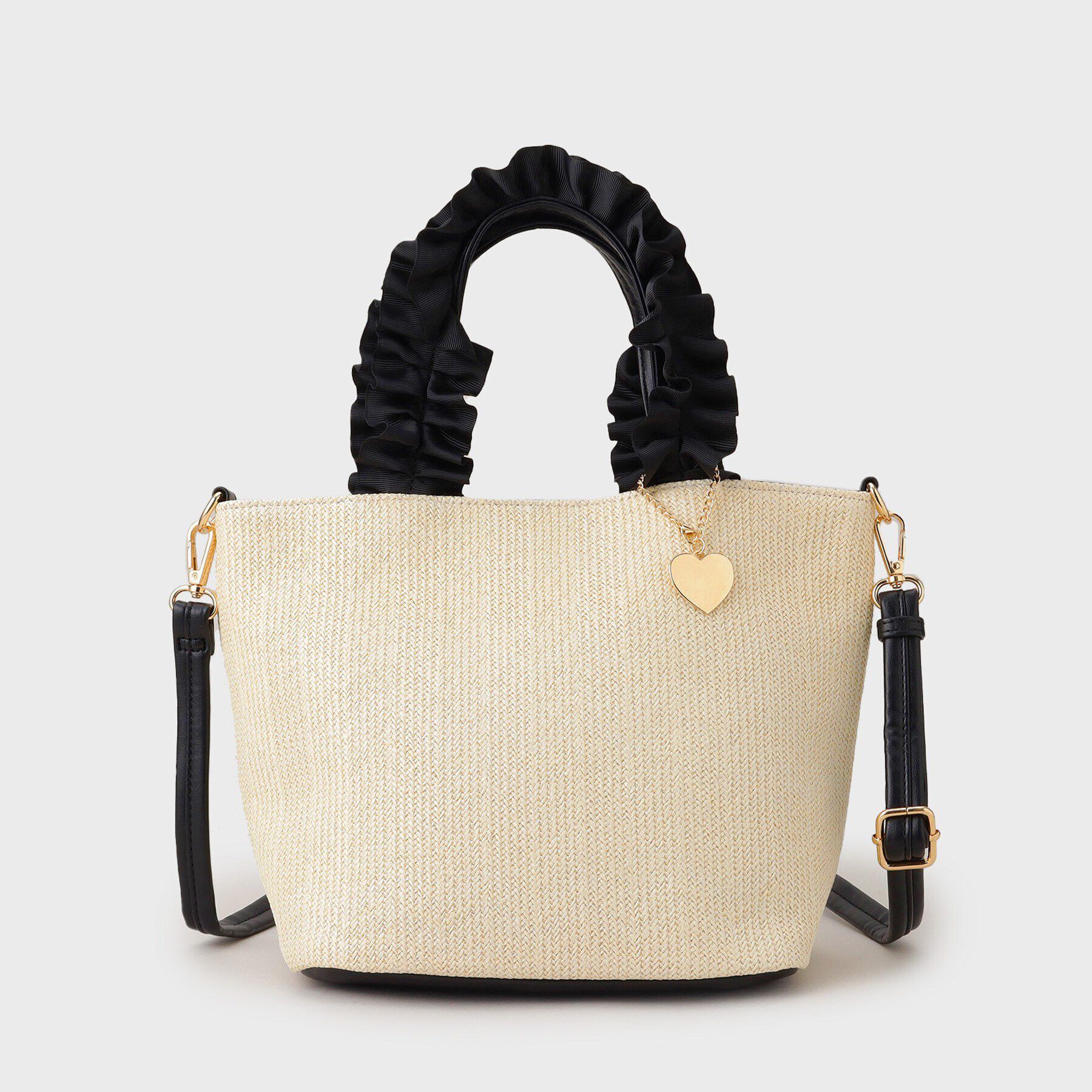 THE SHOP TK「雑材フリルハンドバッグ」|トートバッグ|オフホワイト(503