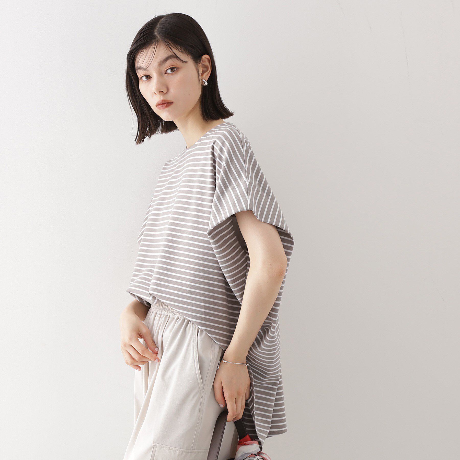 THE SHOP TK「ポンチボリュームプルオーバー【体型カバー/洗える/シワになりにくい】」|Tシャツ・カットソー|