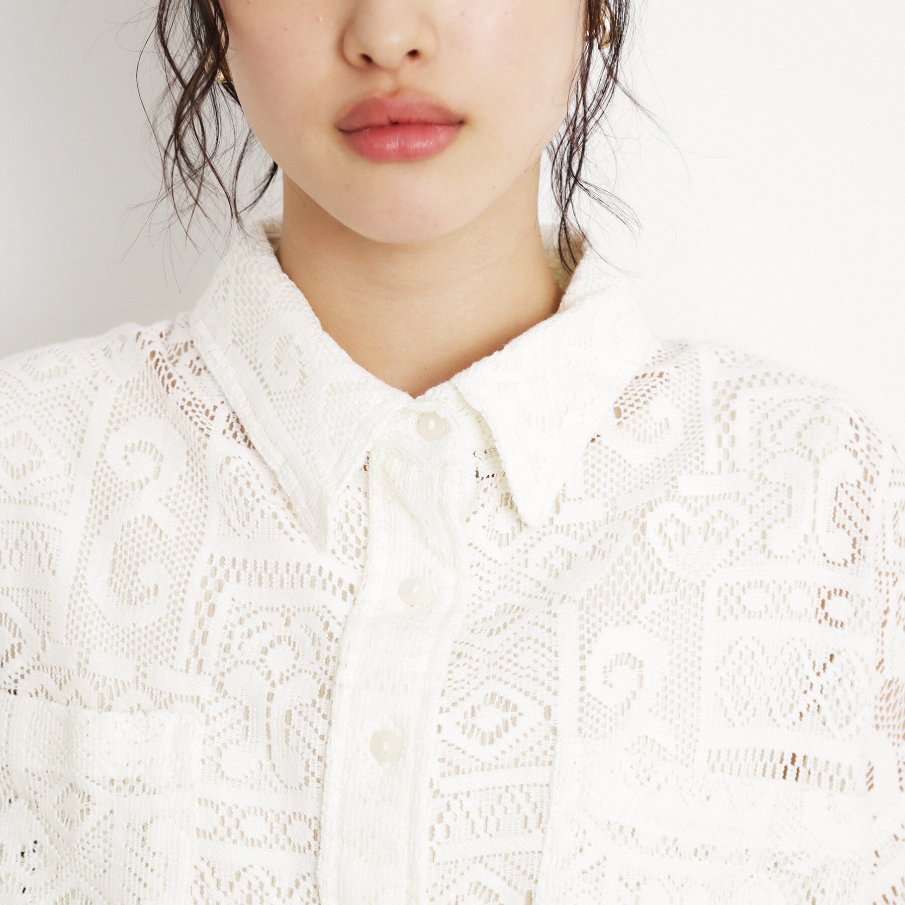 THE SHOP TK「総レースシャツ【洗える】」|シャツ・ブラウス|