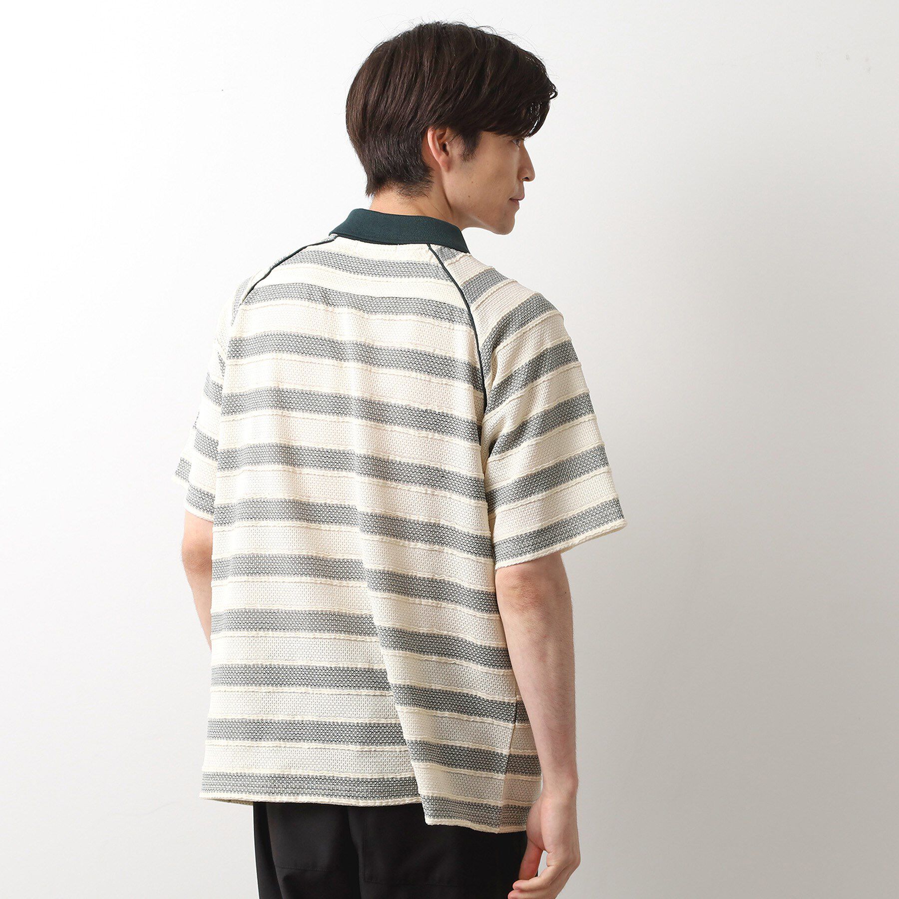 THE SHOP TK「変形ボーダーポロシャツ【洗濯機OK】」|Tシャツ・カットソー|