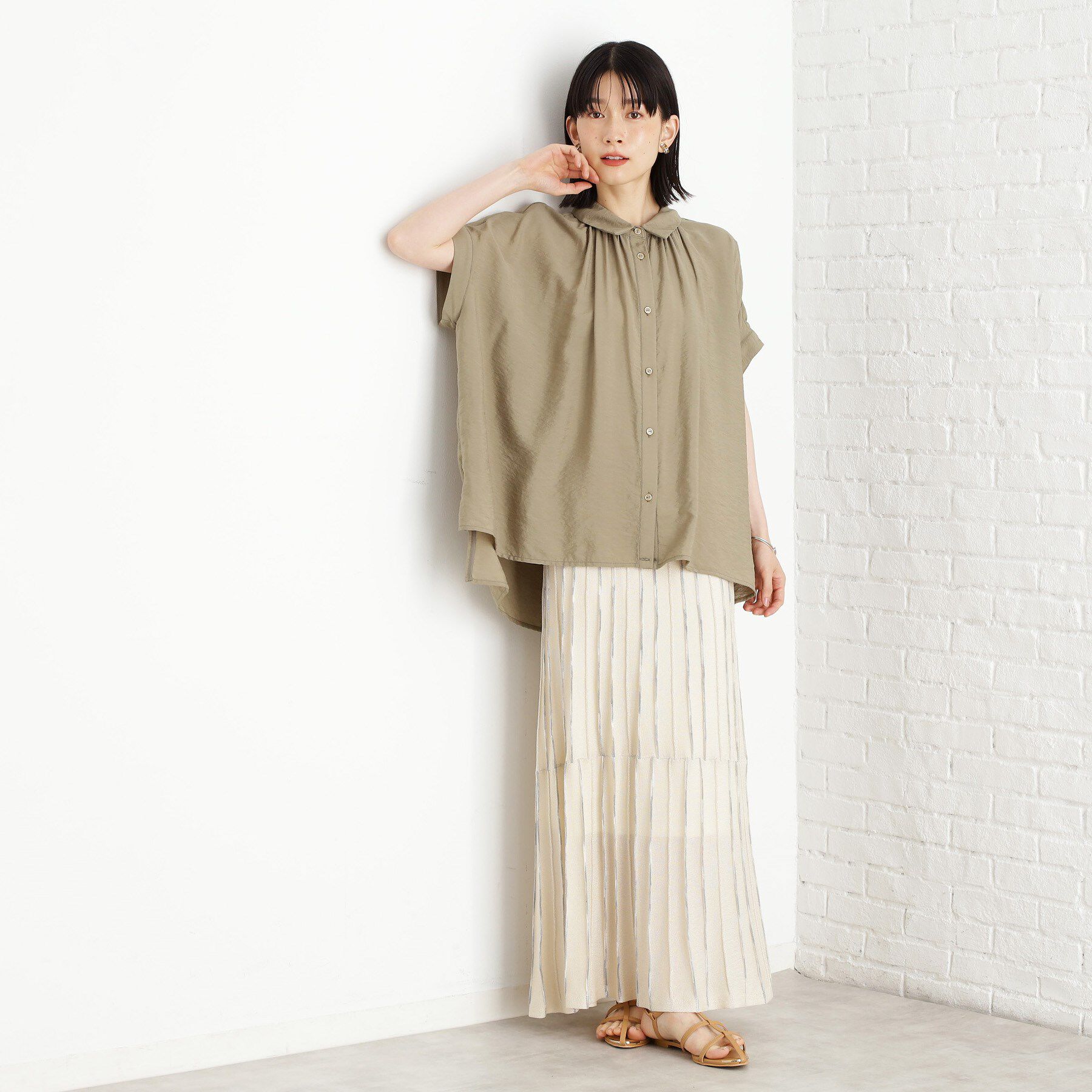 THE SHOP TK「ギャザーボリュームシャツ【洗濯機OK】」|シャツ・ブラウス|