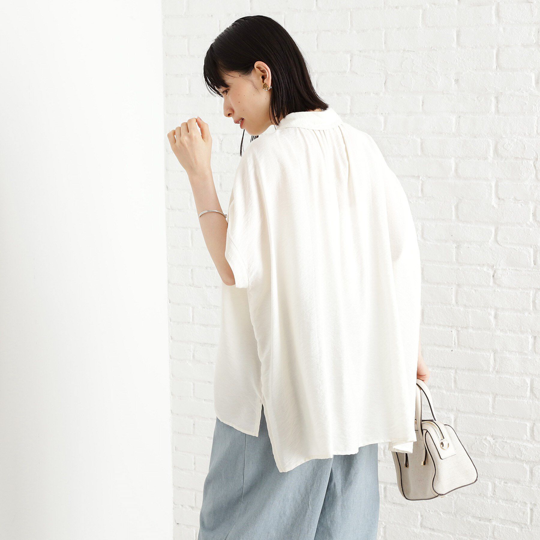 THE SHOP TK「ギャザーボリュームシャツ【洗濯機OK】」|シャツ・ブラウス|