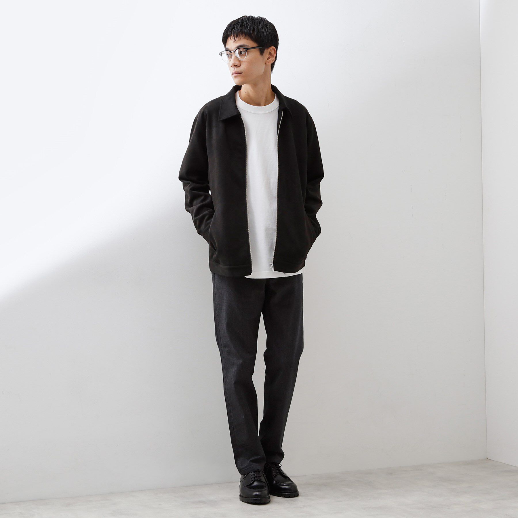 THE SHOP TK「フェイクスエードジップブルゾン【手洗いOK】」|ブルゾン・スタジャン|