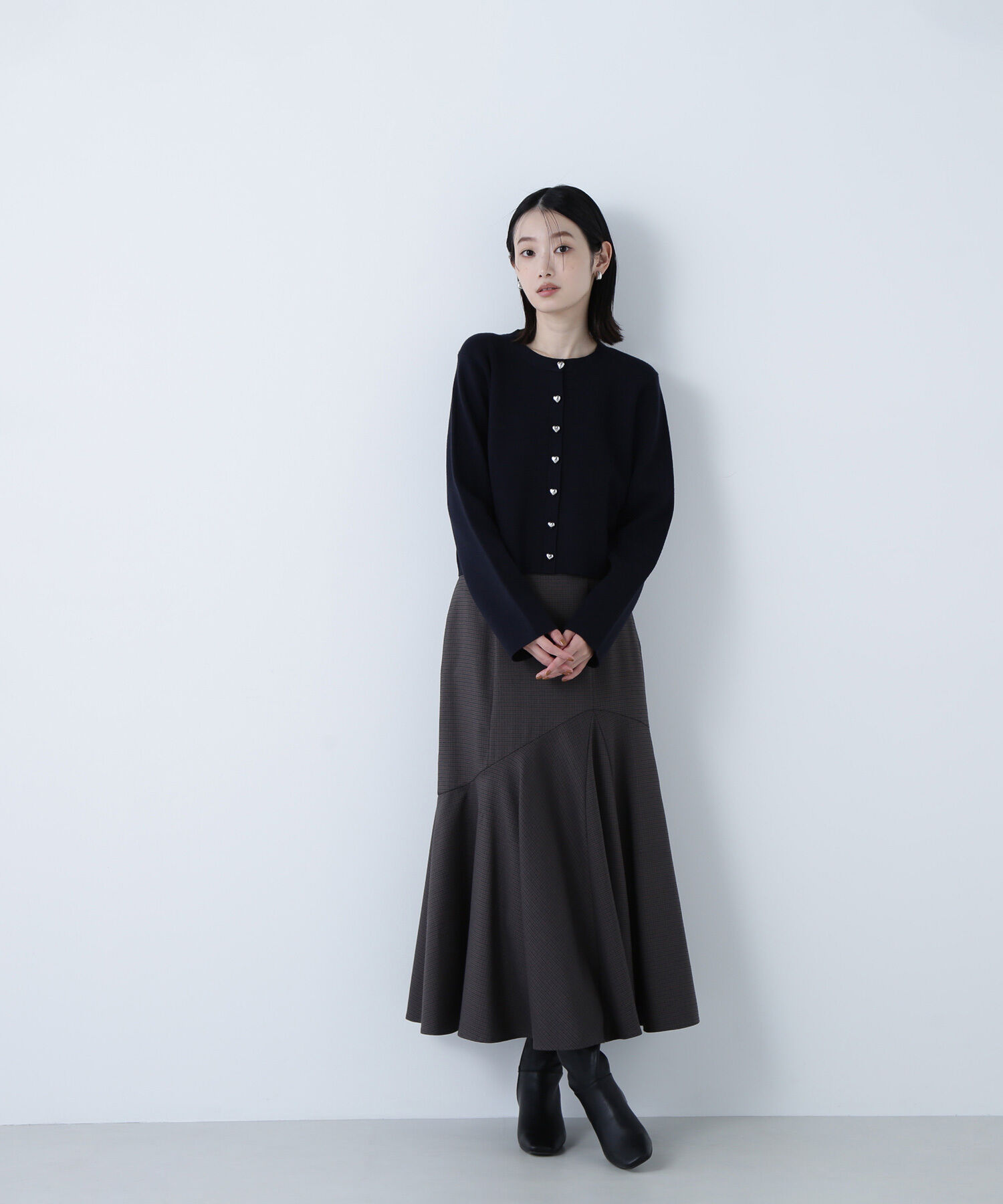  「ハートボタンニットジャケット」|ニット・セーター|