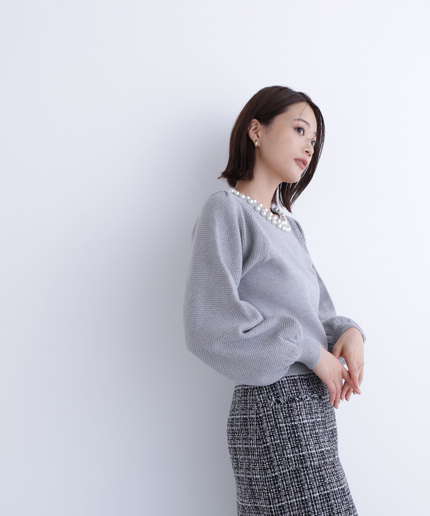  「パールネックニット」|ニット・セーター|