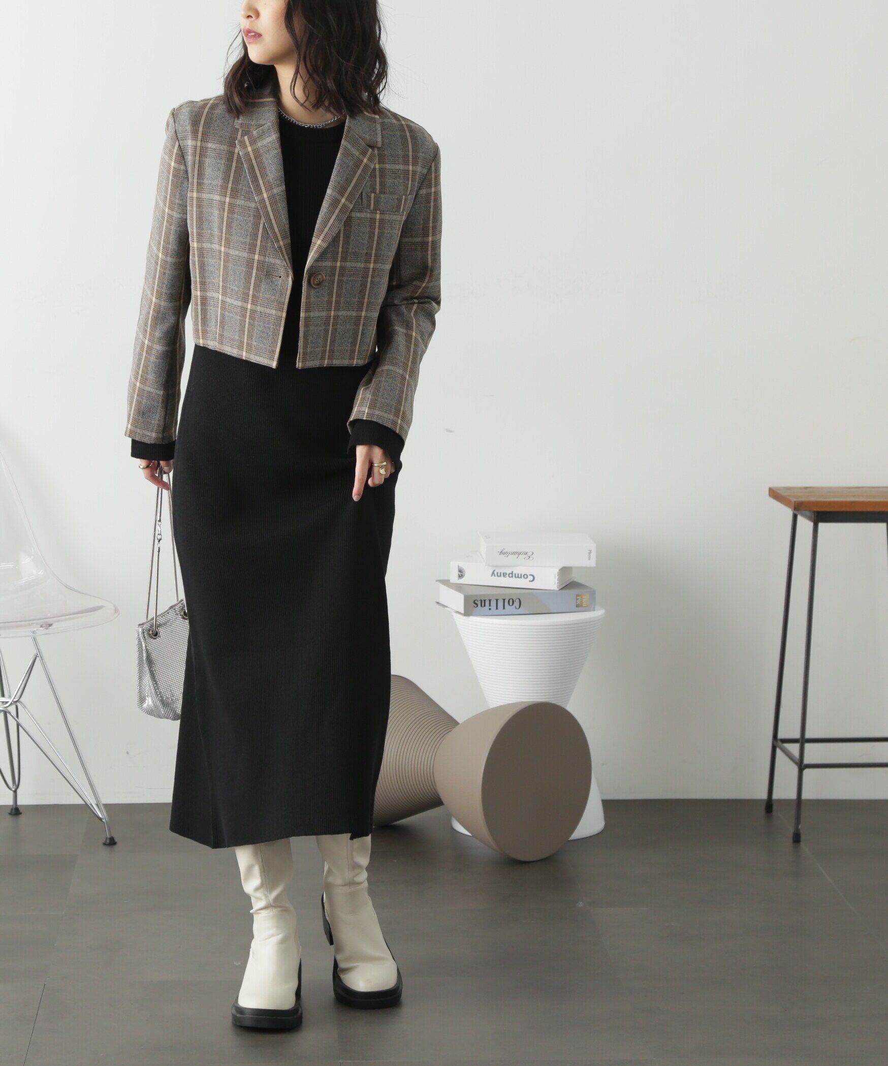  「リブニットロングワンピース」|ワンピース|