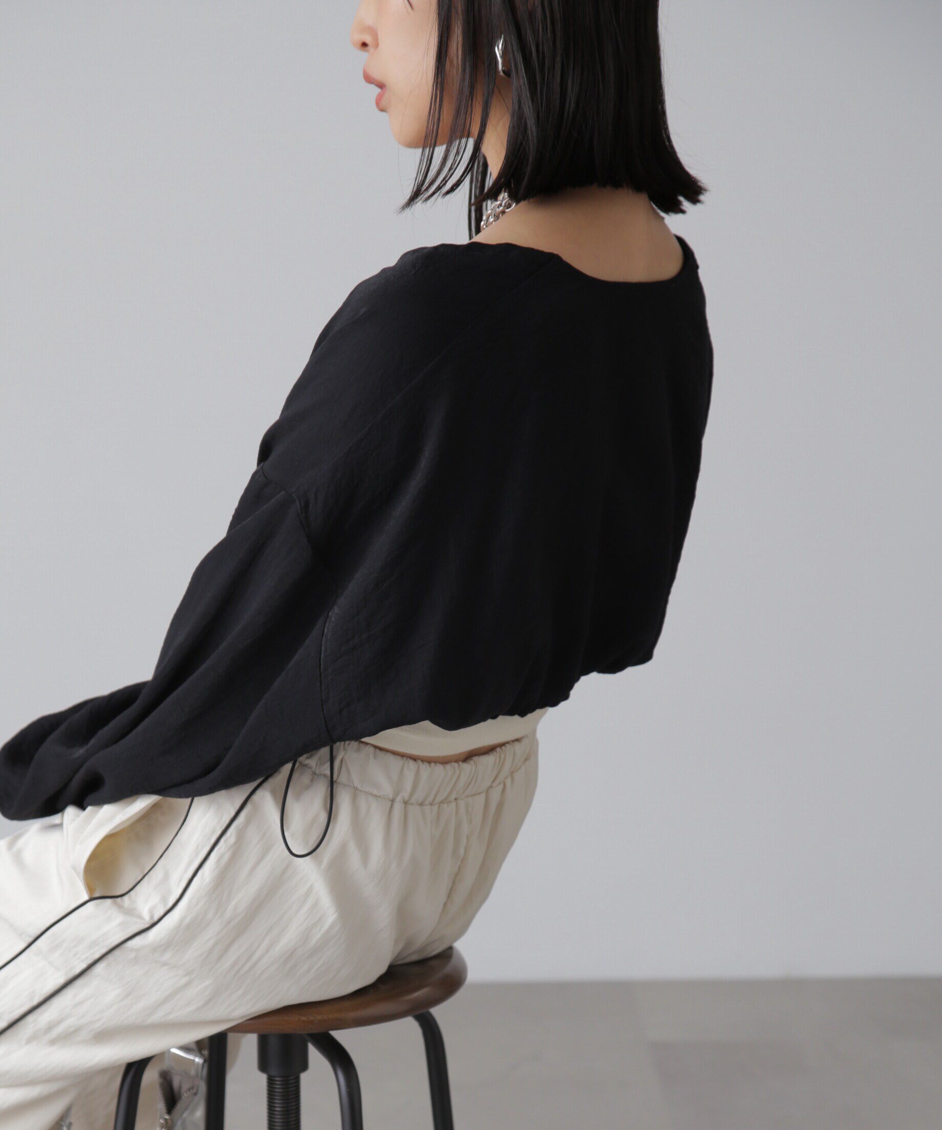  「ドロストショート丈ボレロ」|シャツ・ブラウス|