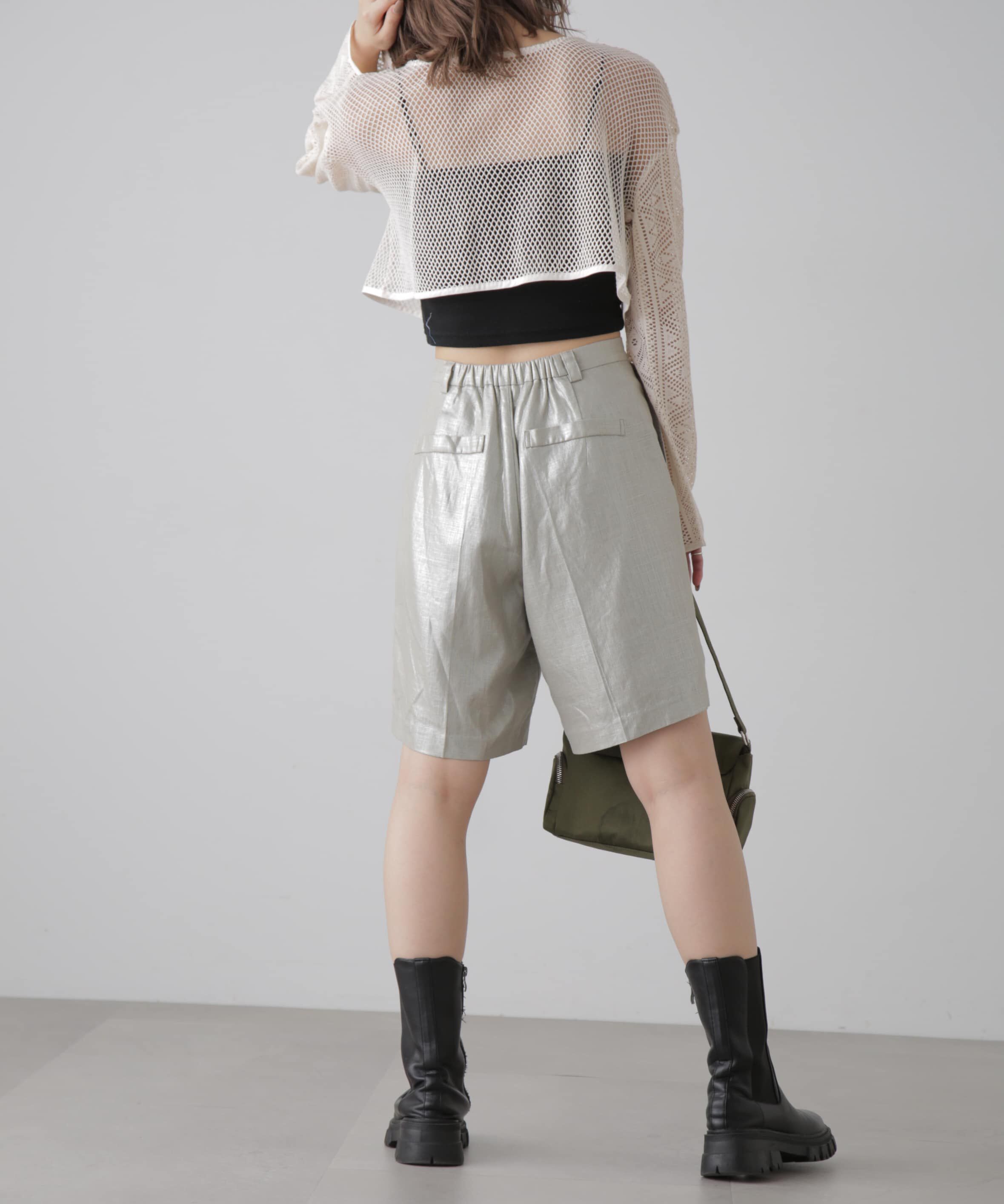  「麻混箔プリントハーフパンツ」|その他|