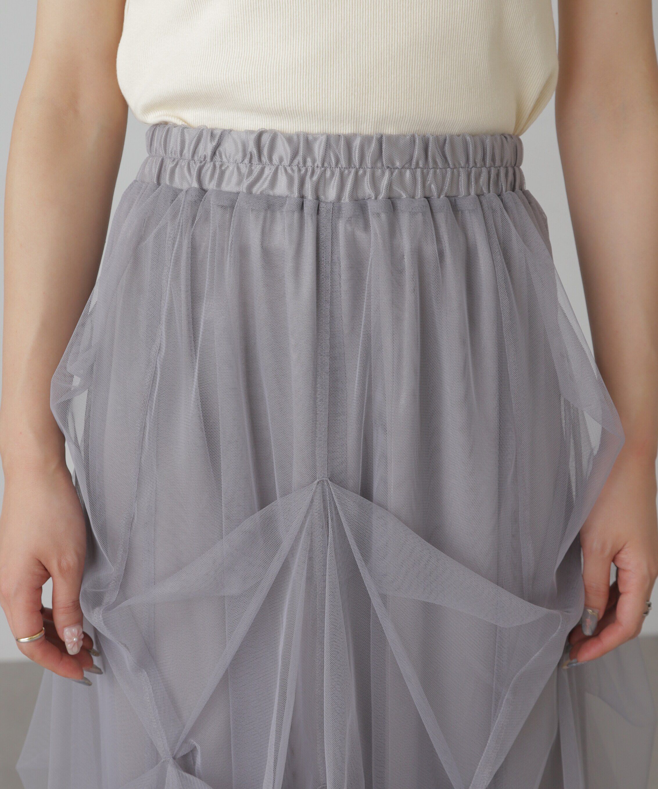  「チュールイレギュラータックスカート」|スカート|