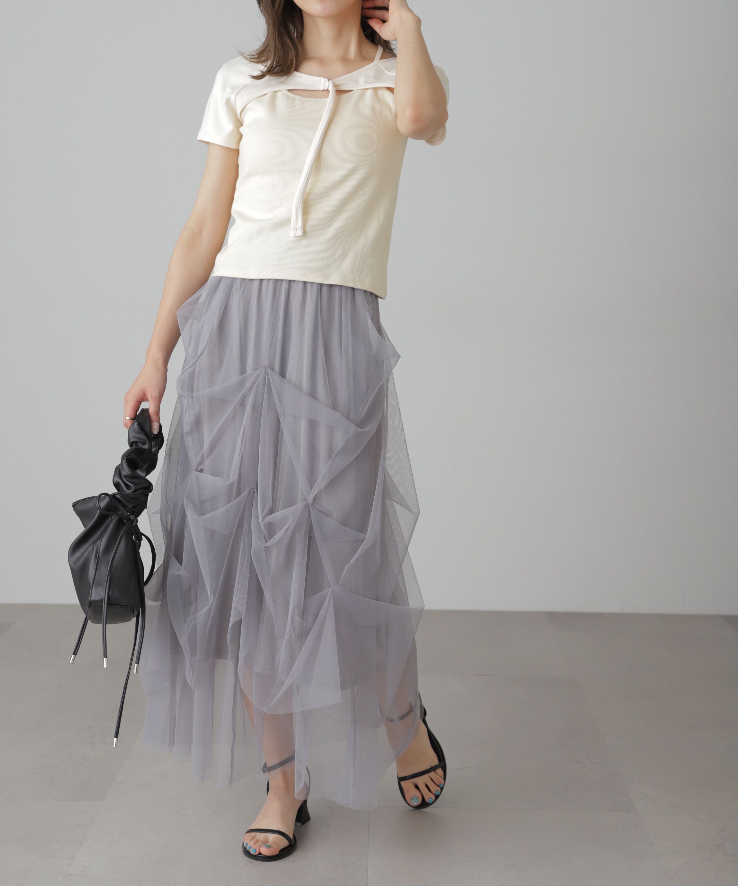  「チュールイレギュラータックスカート」|スカート|