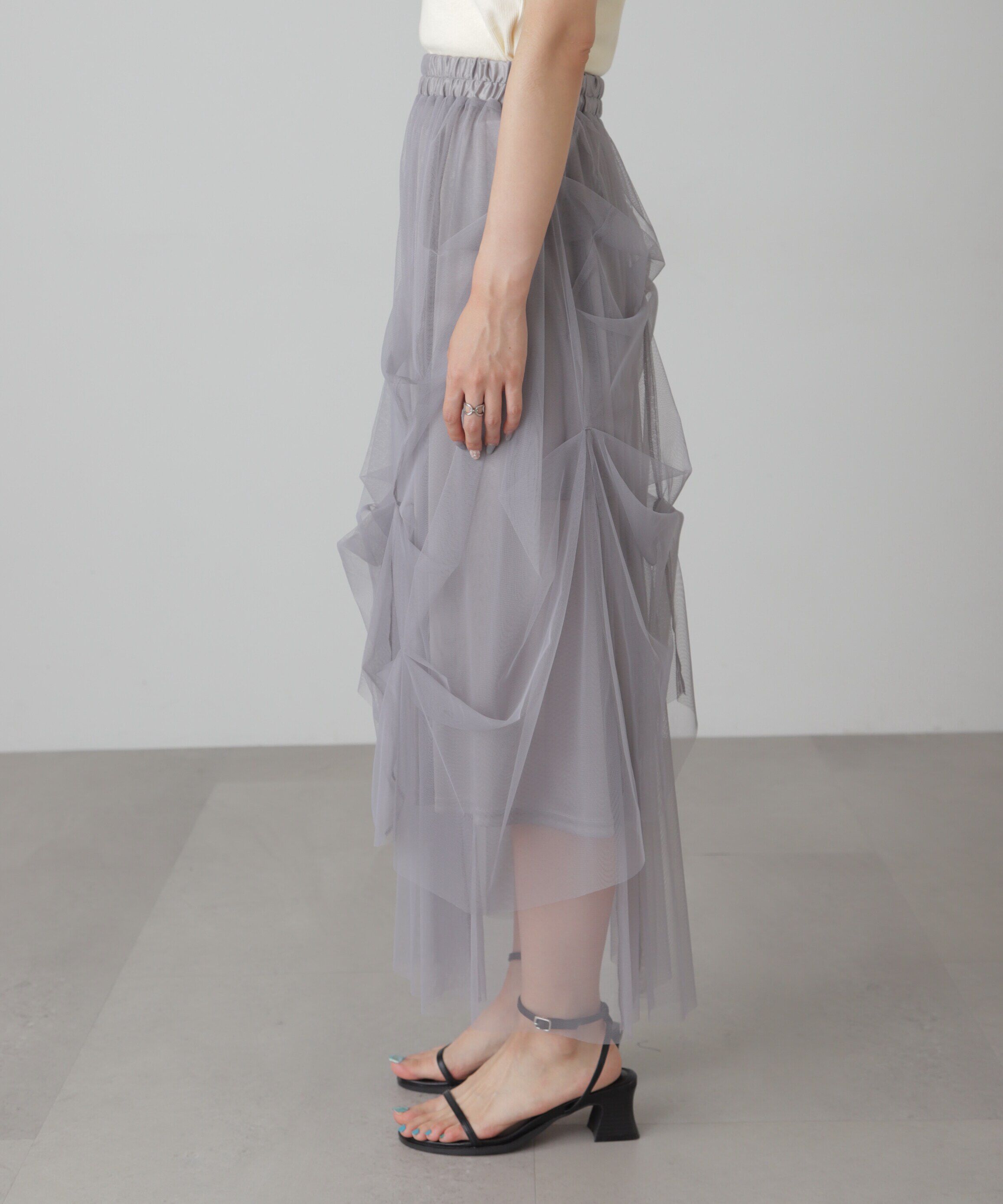  「チュールイレギュラータックスカート」|スカート|