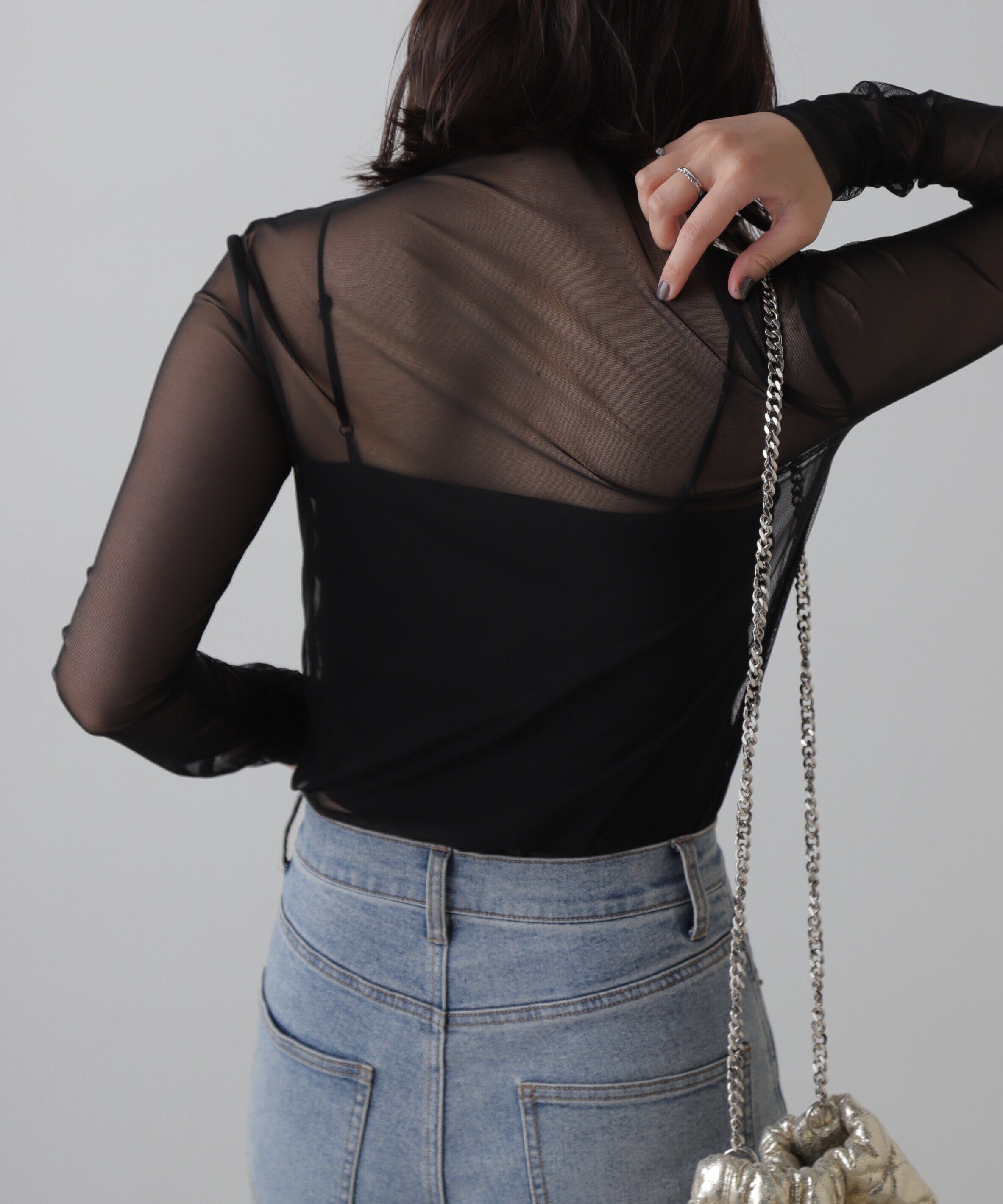  「シースルーハイネックカットソー」|Tシャツ・カットソー|