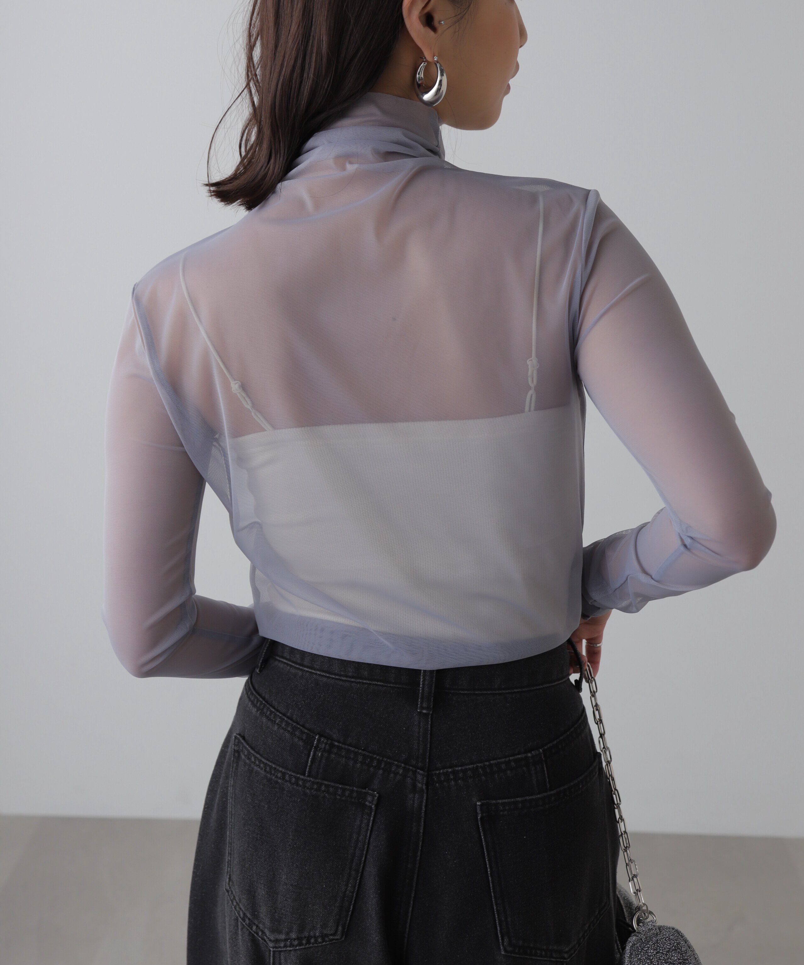  「シースルーハイネックカットソー」|Tシャツ・カットソー|