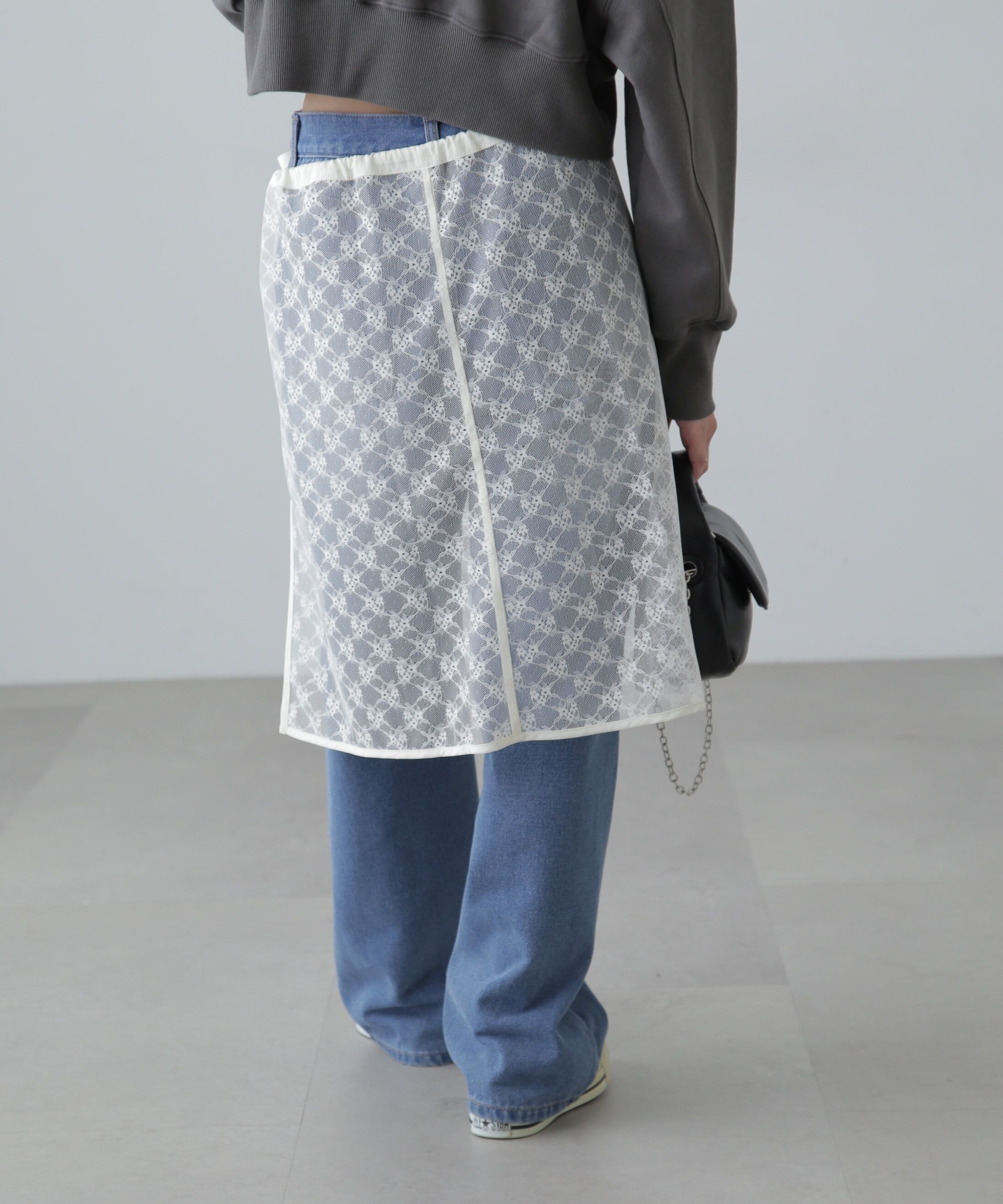  「レースラップレイヤードスカート」|スカート|