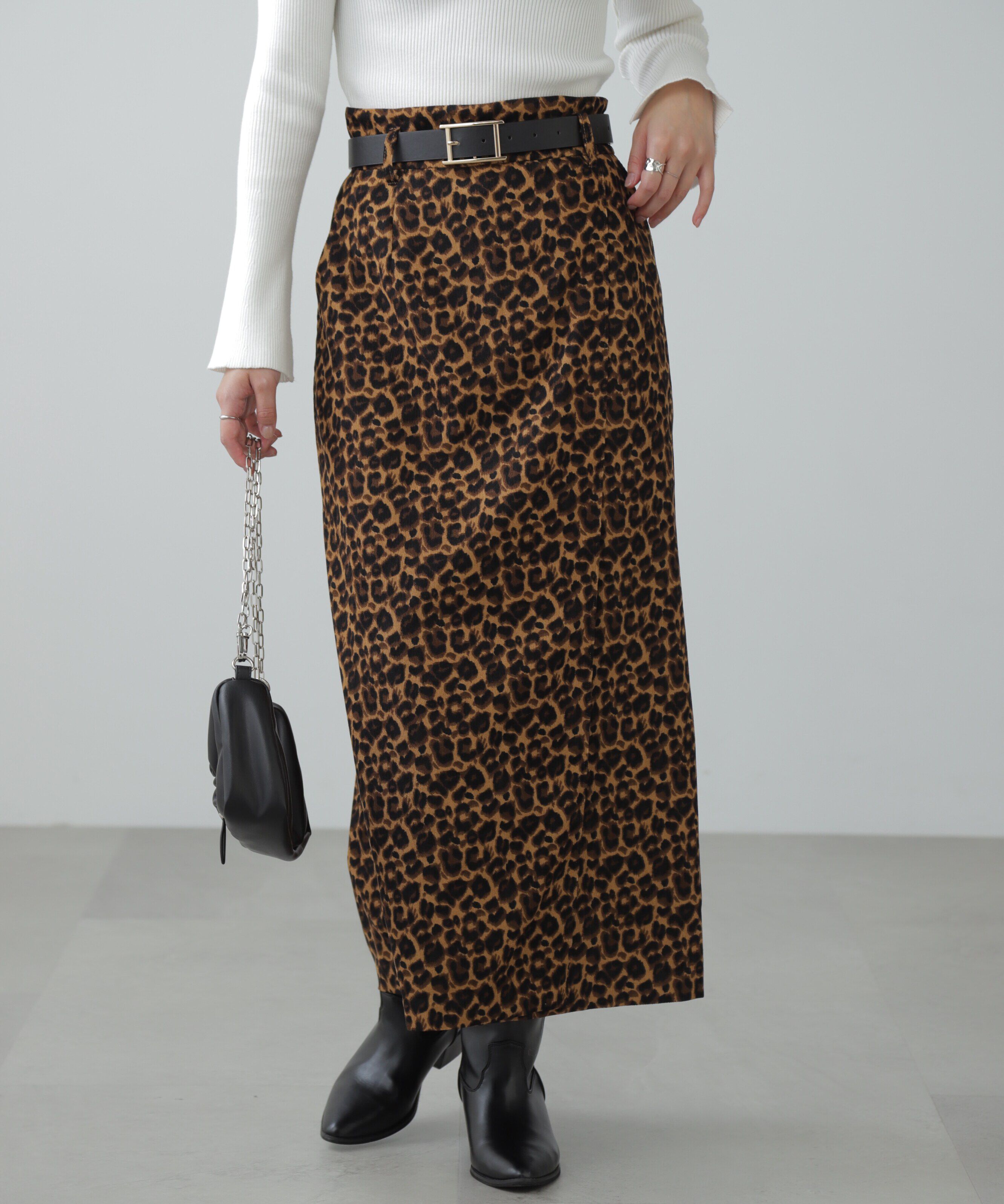  「ラップ風ナロースカート」|スカート|ブラウンベー 1