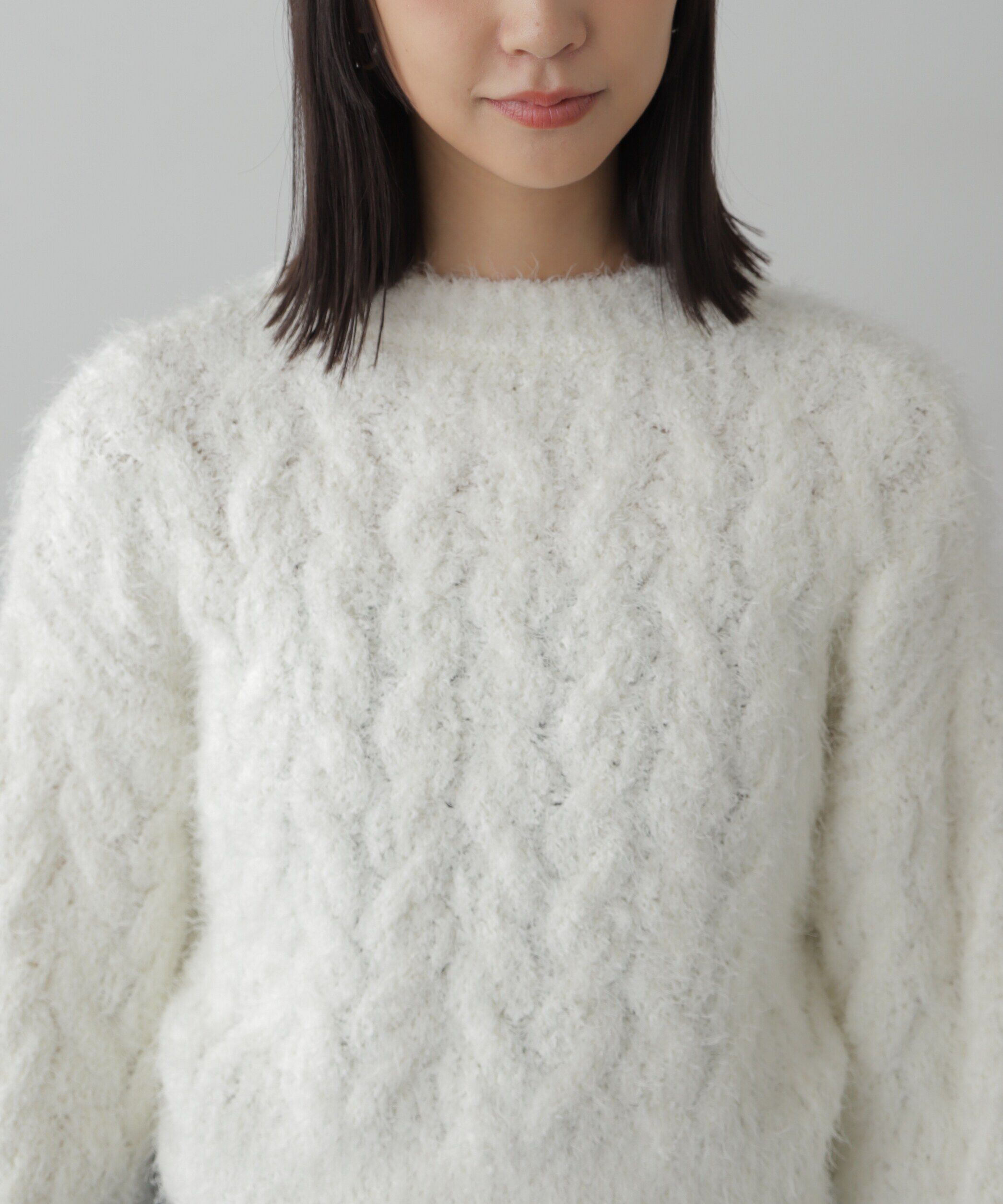  「シャギーケーブルニット」|ニット・セーター|