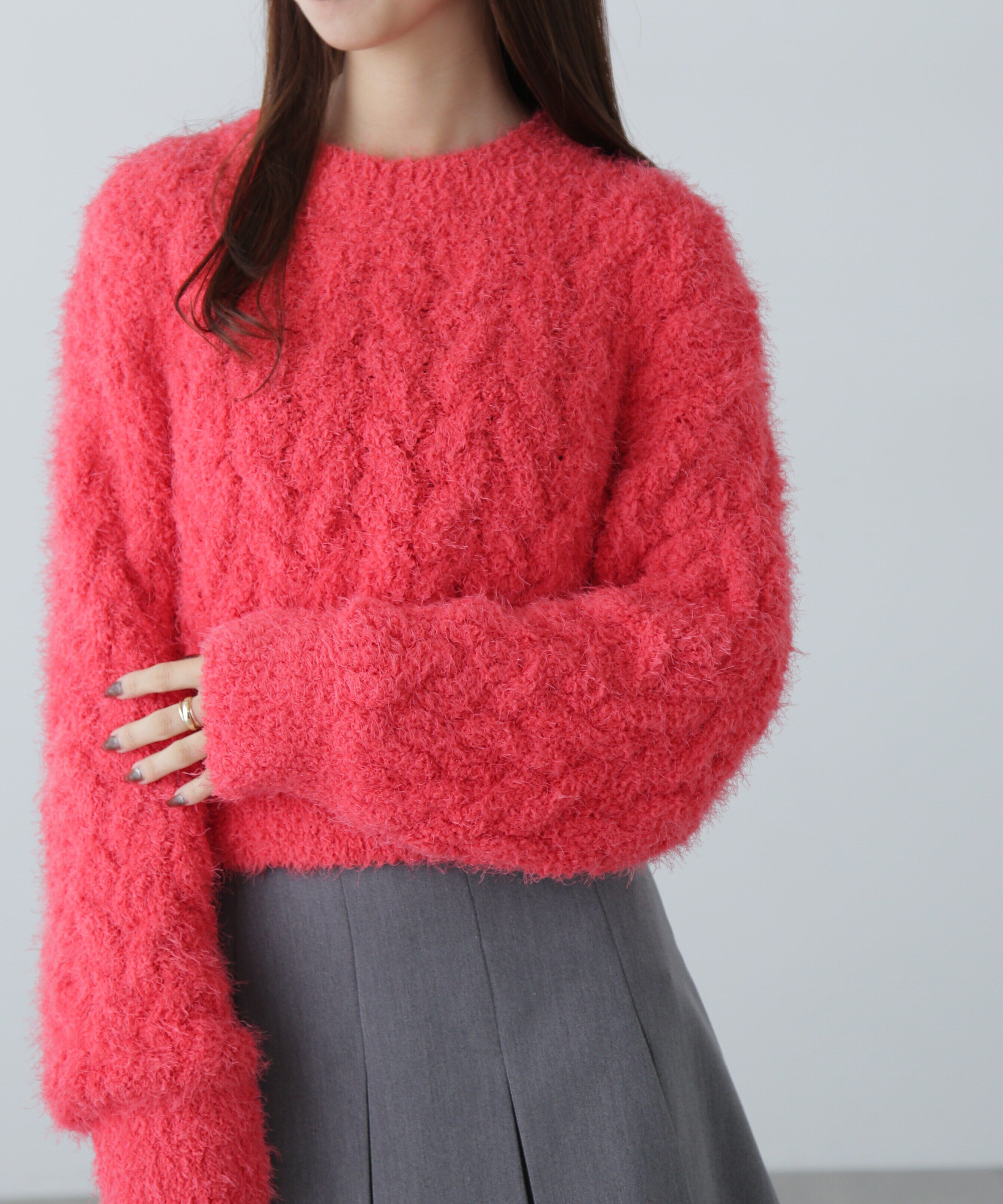  「シャギーケーブルニット」|ニット・セーター|