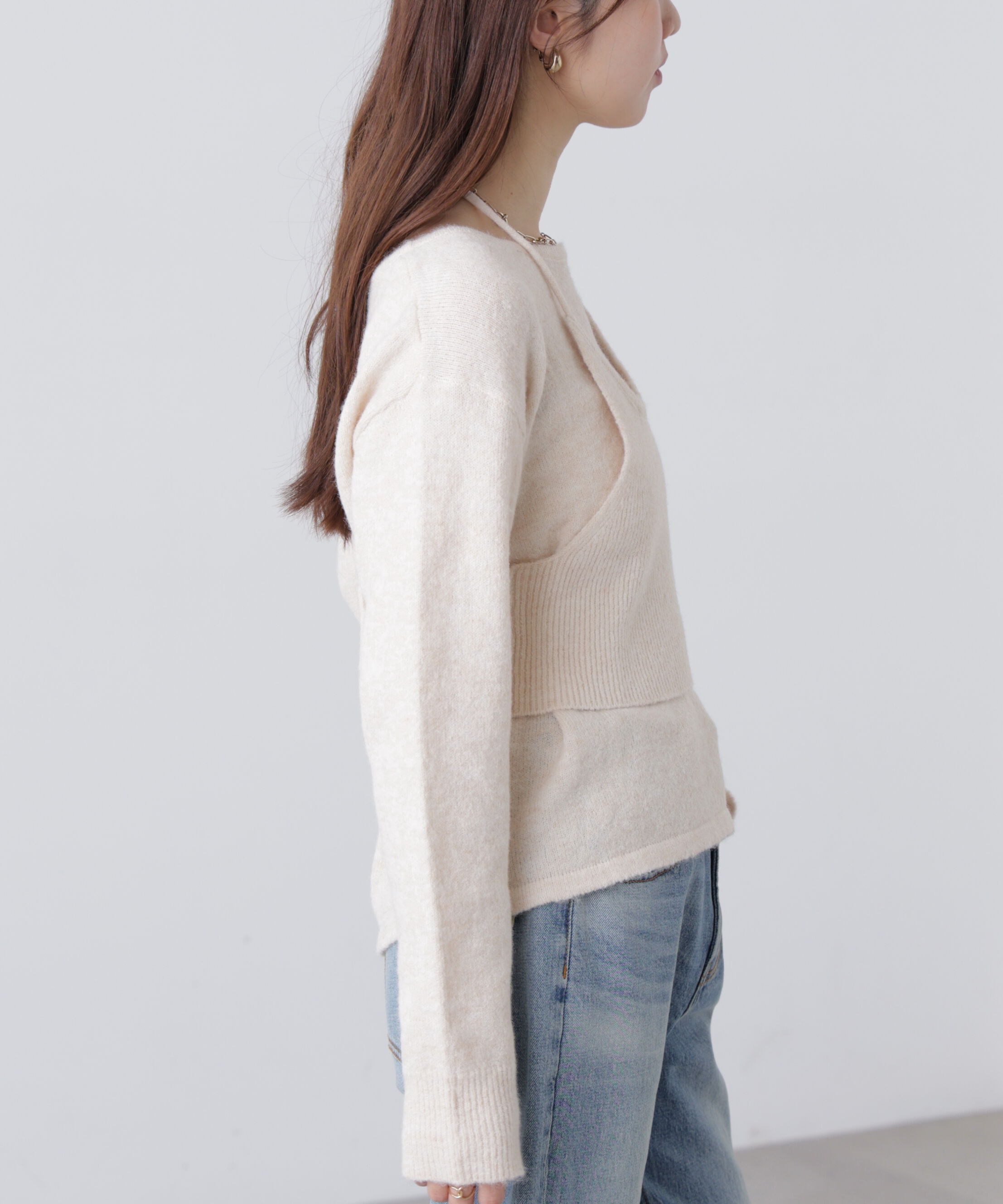  「ホルターネックビスチェセットニット」|ニット・セーター|