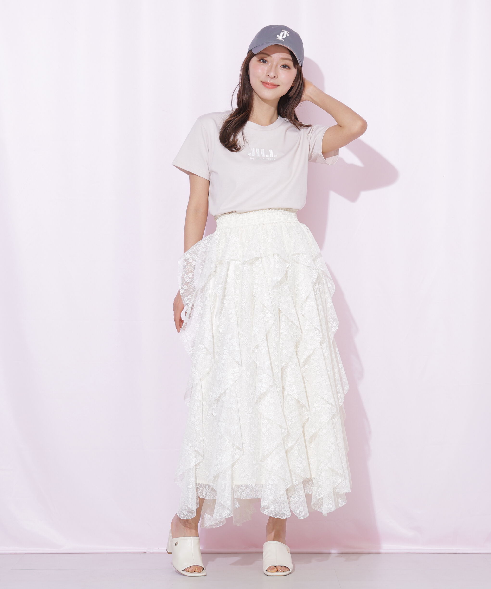  「縦ラッフルシアースカート」|スカート|
