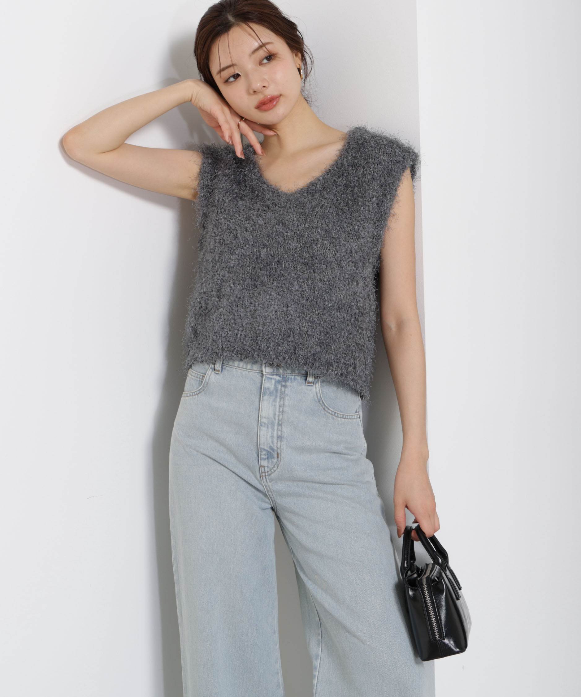 PROPORTION BODY DRESSING「＜ハンドウォッシャブル＞フェザーノースリニット」|ニット・セーター|