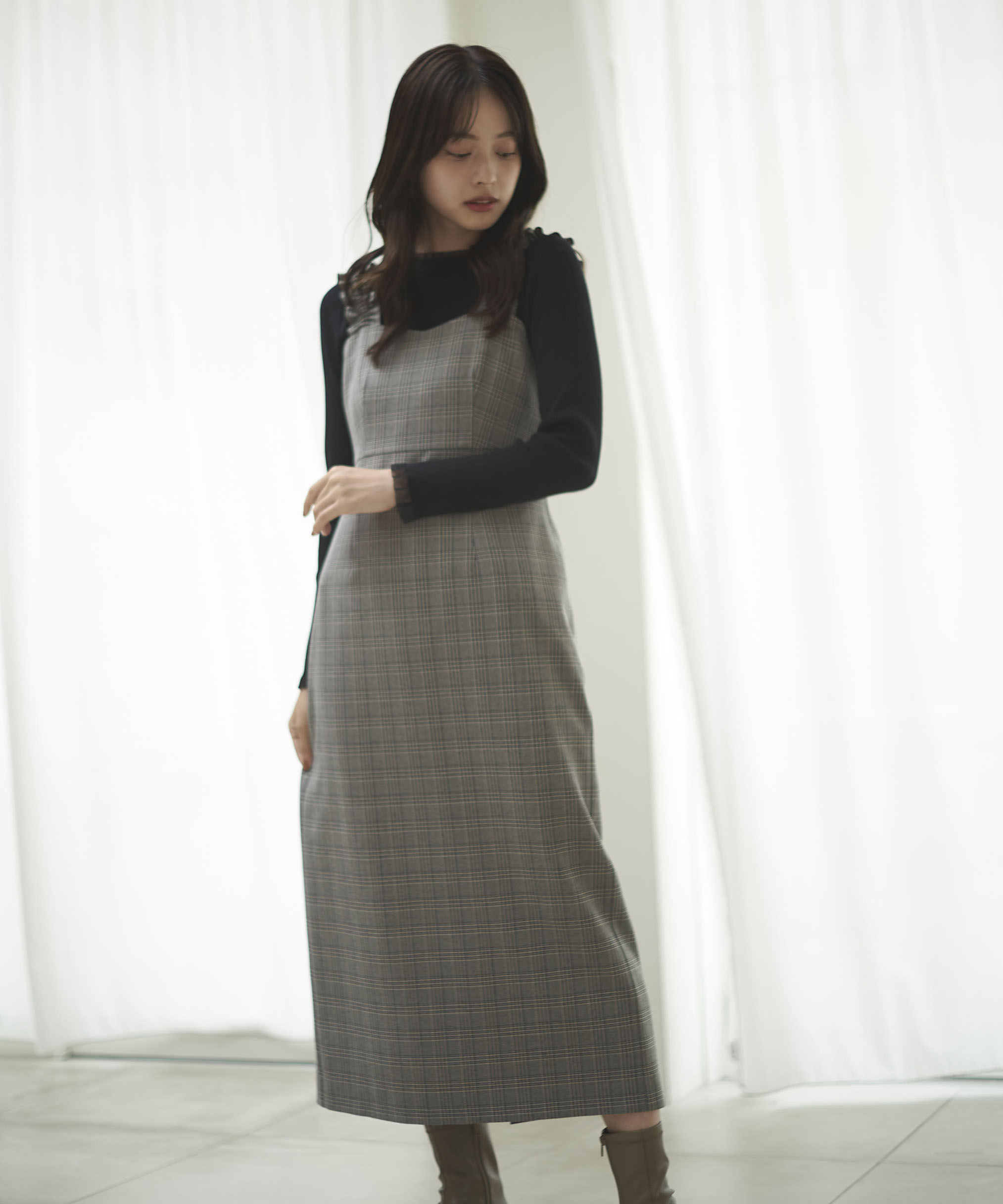 PROPORTION BODY DRESSING「フリルショルダーワンピース 25AW」|ワンピース|