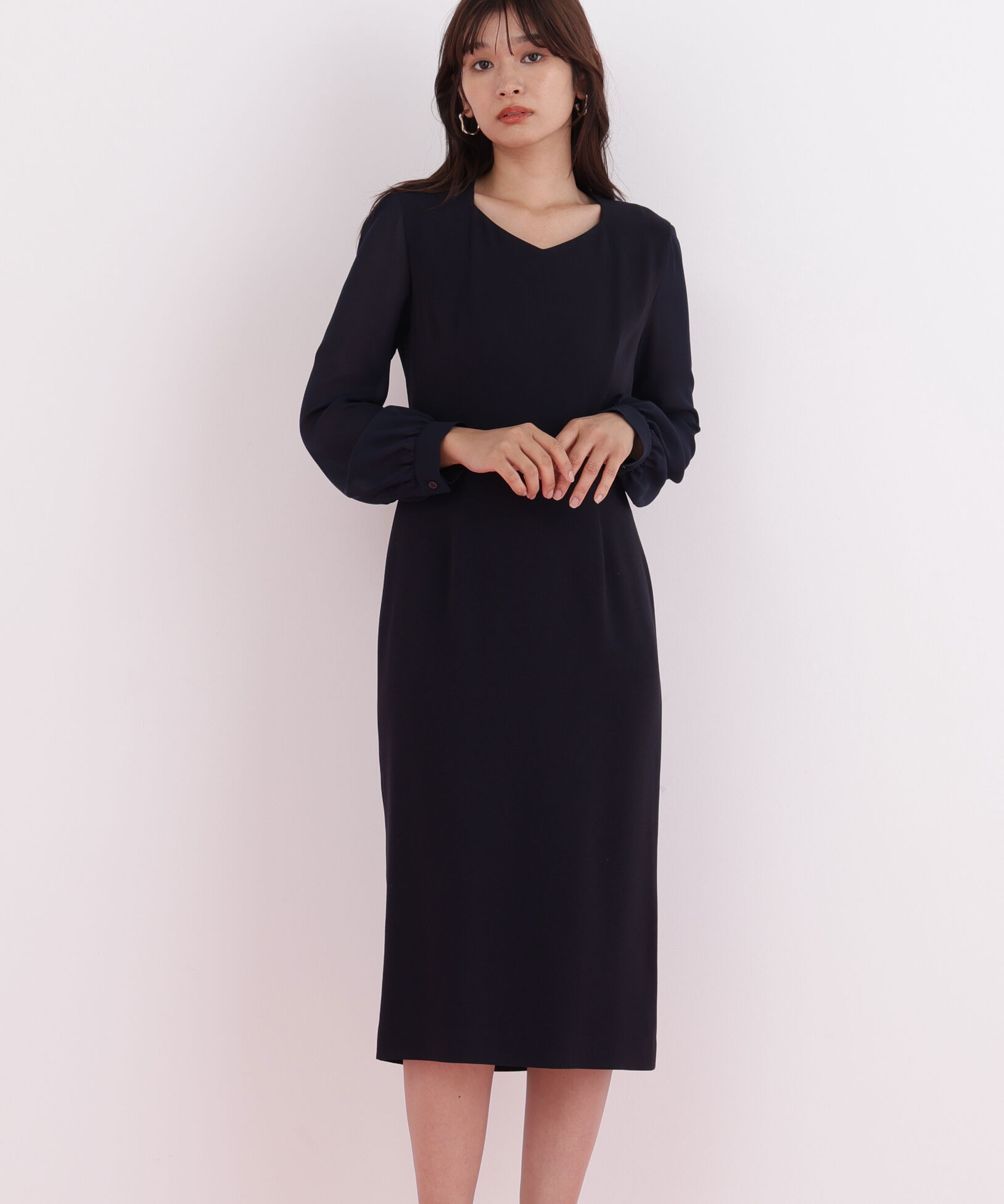  「ダイヤモンドネックコンビワンピース」|ワンピース|