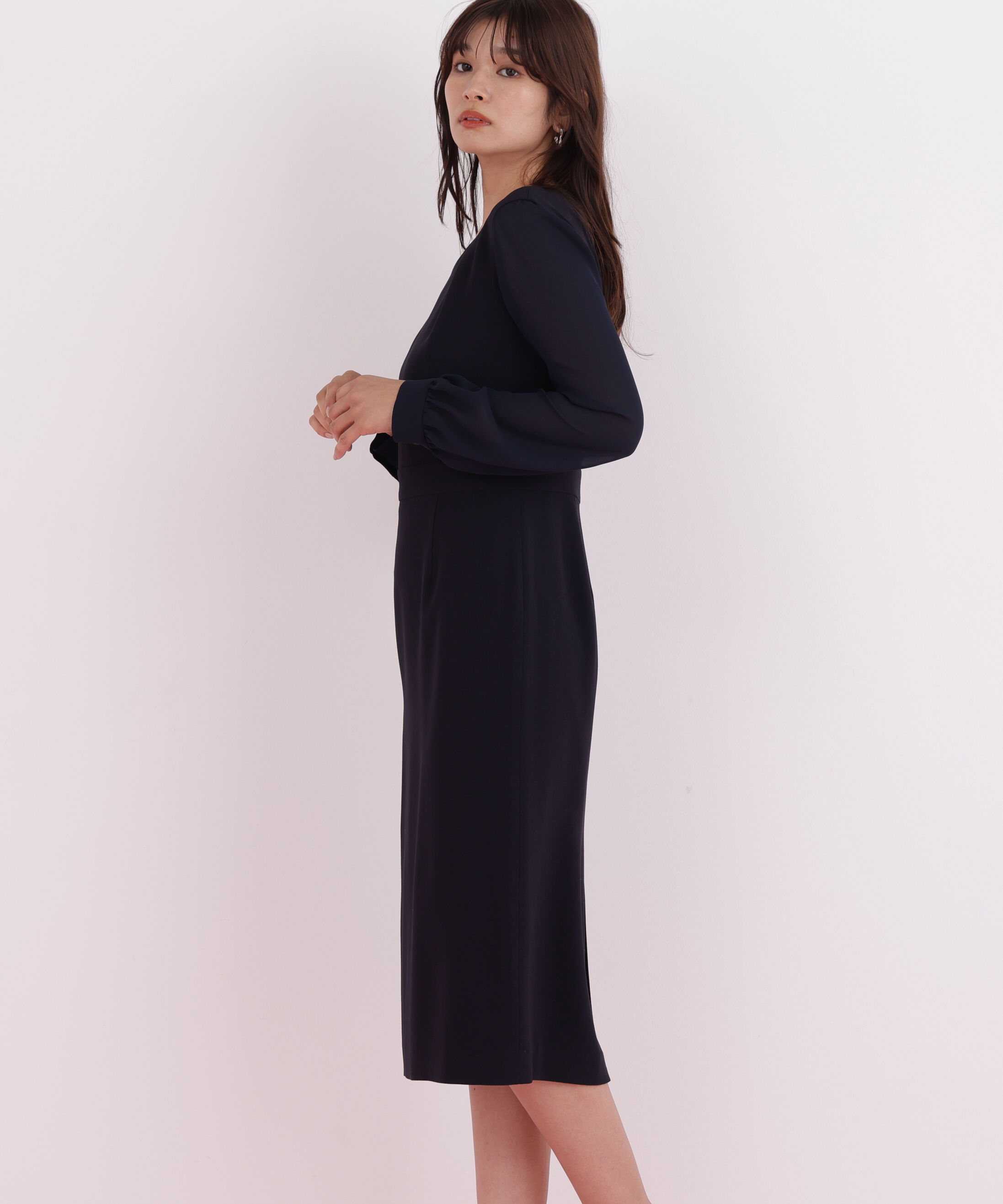  「ダイヤモンドネックコンビワンピース」|ワンピース|