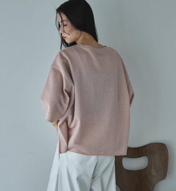 Doux archives「ラメ裏毛ショートスリーブプルオーバー」|Tシャツ・カットソー|