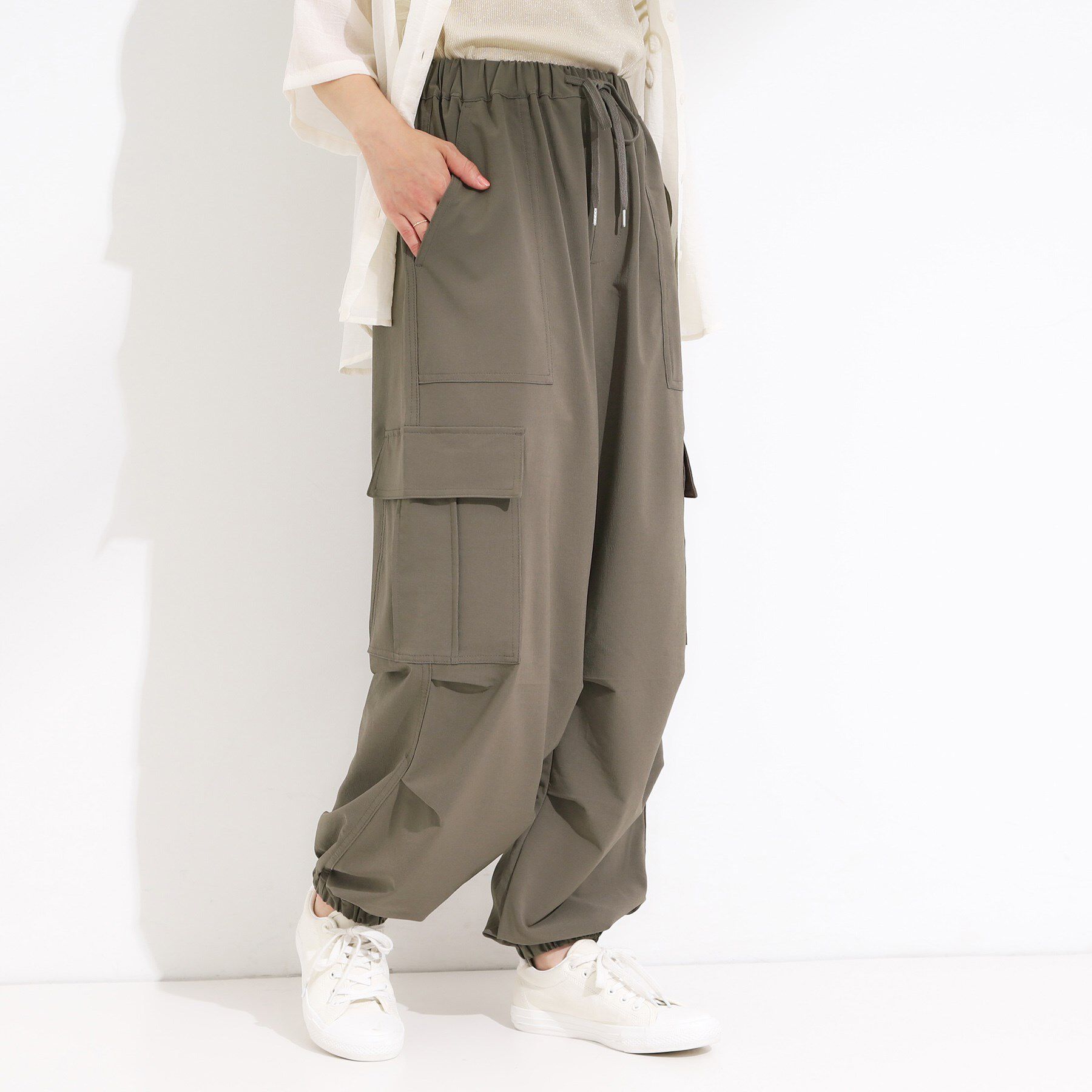 SHOO･LA･RUE「【S-LL】ゆるっと楽ちん さらさらカーゴジョガーパンツ」|その他|