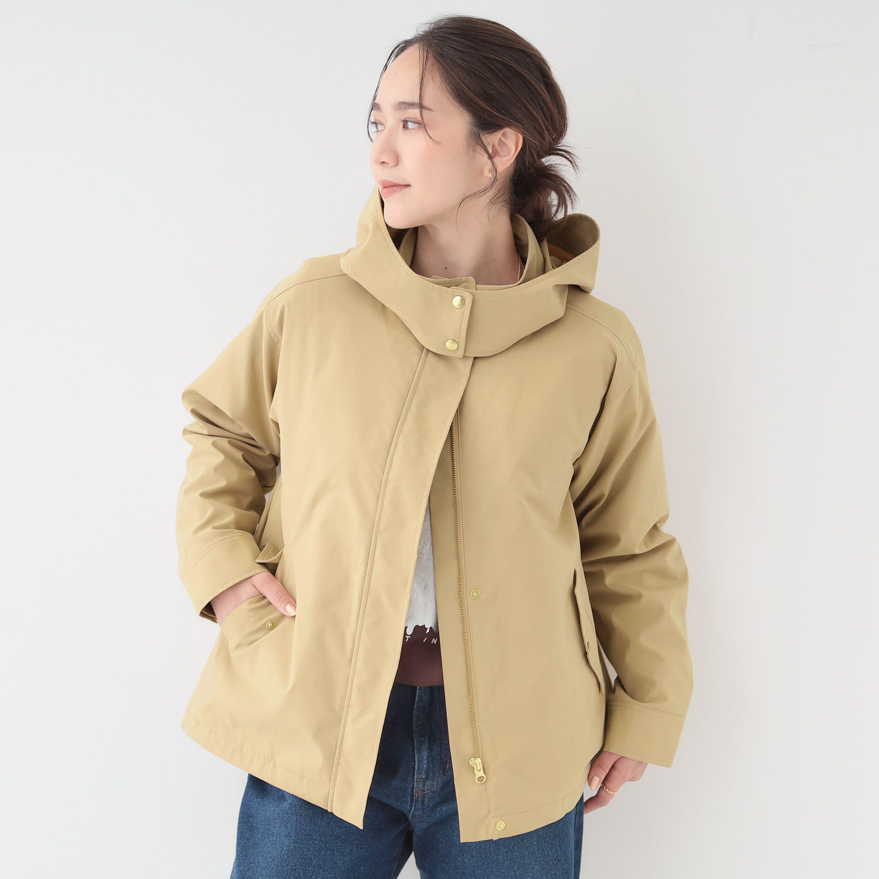 SHOO･LA･RUE「【撥水/マルチWAY】フェイクファーライナー付き 欲張りマンパ」|ブルゾン・スタジャン|ベージュ(052)