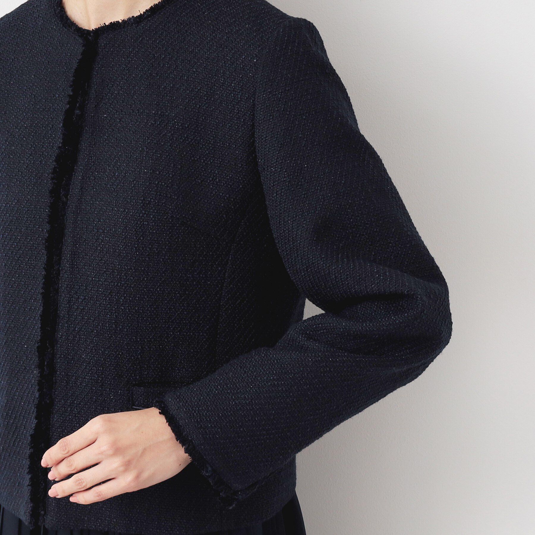 Dessin「【入卒/セレモニー】ツイードクルーネックジャケット」|ノーカラージャケット|