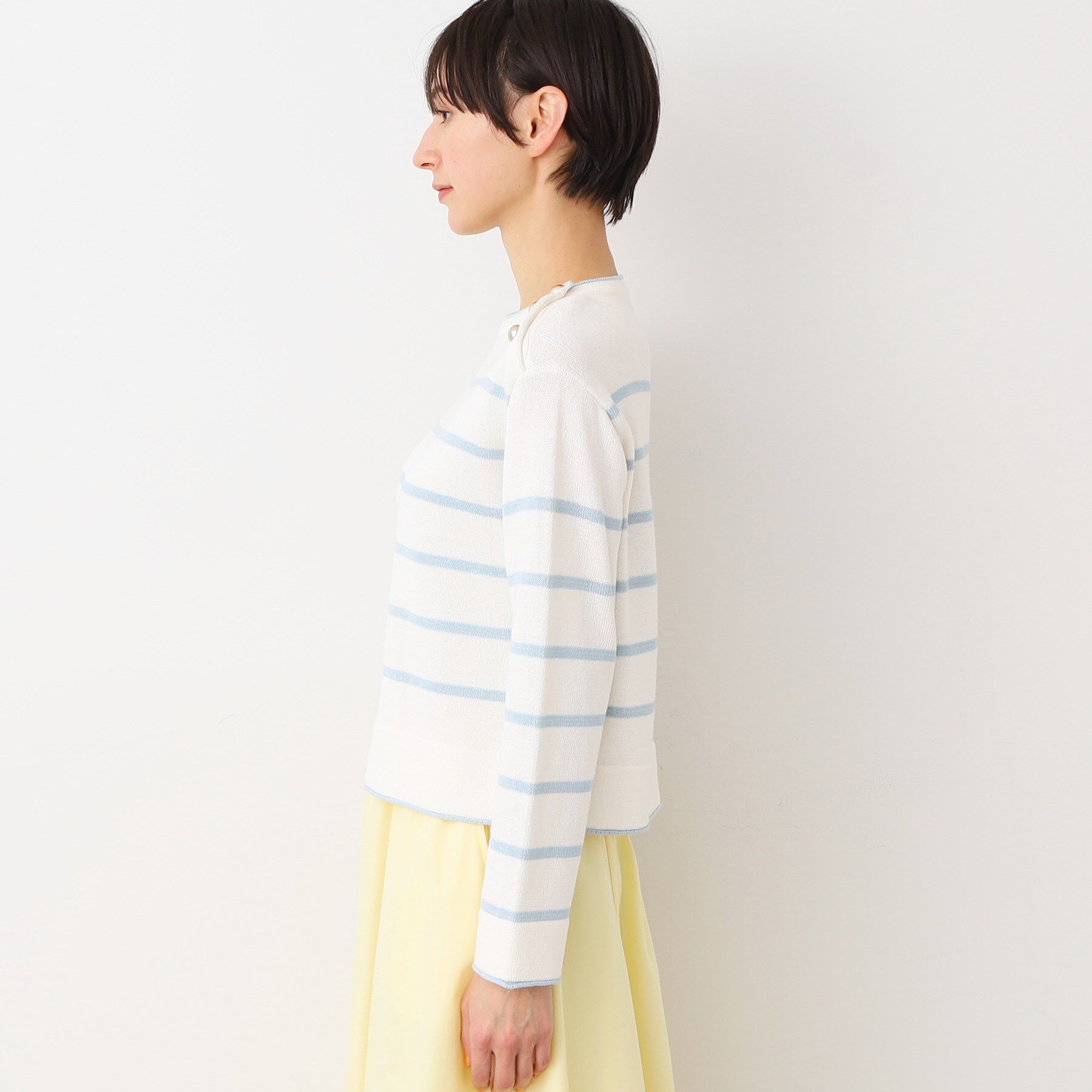 Dessin「【洗える】肩ボタン付きボーダーニット（XS～L）」|ニット・セーター|