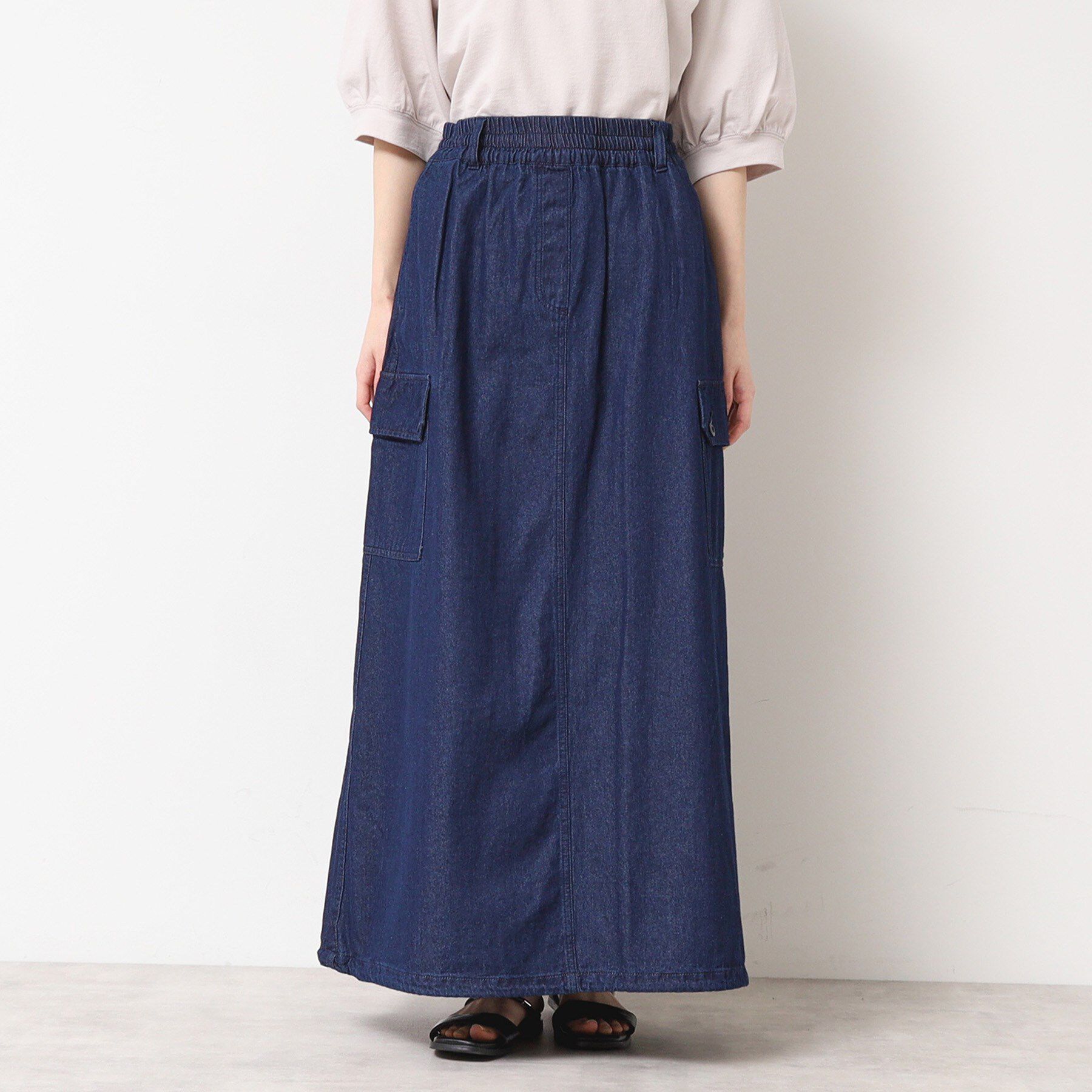 Dessin「【ウエストゴム・洗える】ドロストデニムスカート（S～L）」|スカート|