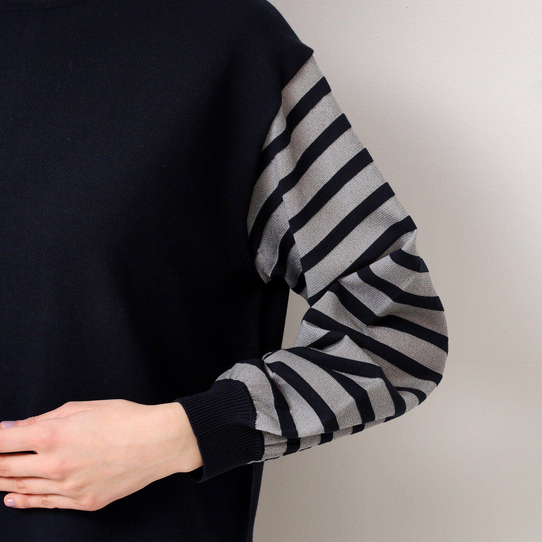 Dessin「【洗える】スリーブボーダーニット（S～L）」|ニット・セーター|